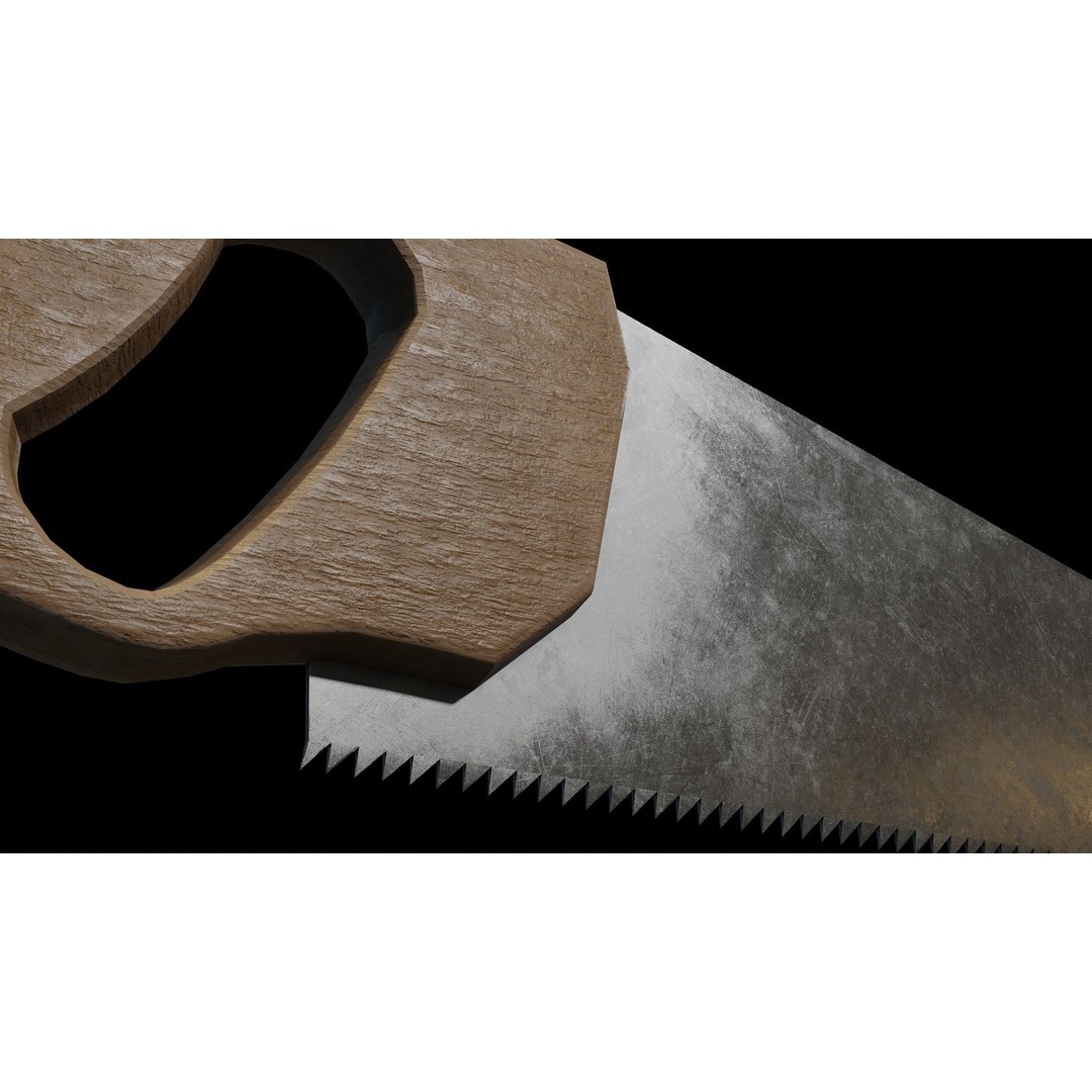 Hand Saw 3D Model – Low Poly PBR Tool for Unity & Unreal - View 6