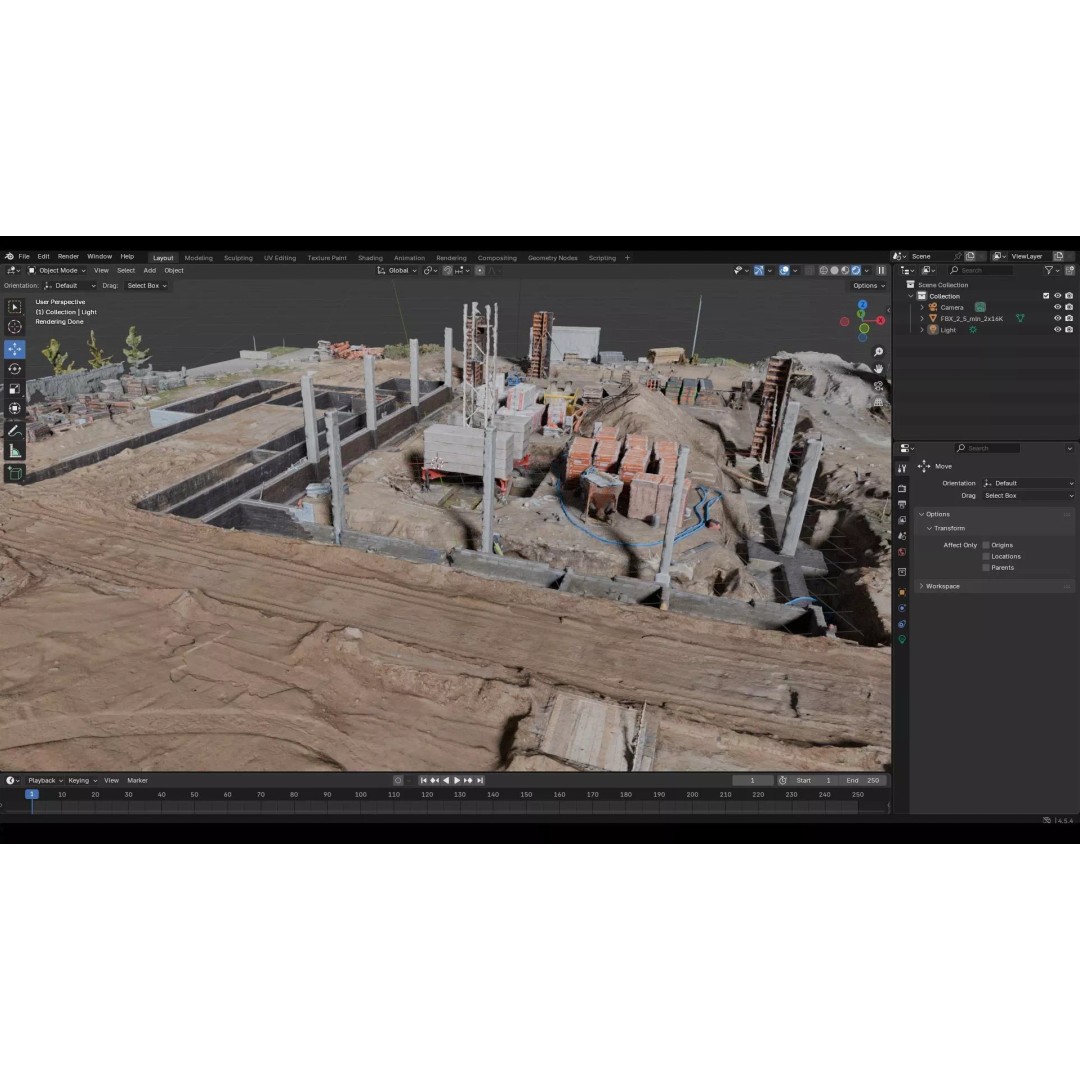 Foundation Footings 3D Model – Photogrammetry High Poly Asset, FBX - View 10