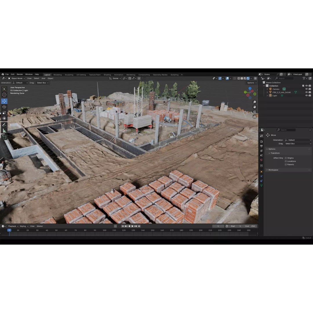 Foundation Footings 3D Model – Photogrammetry High Poly Asset, FBX - View 11