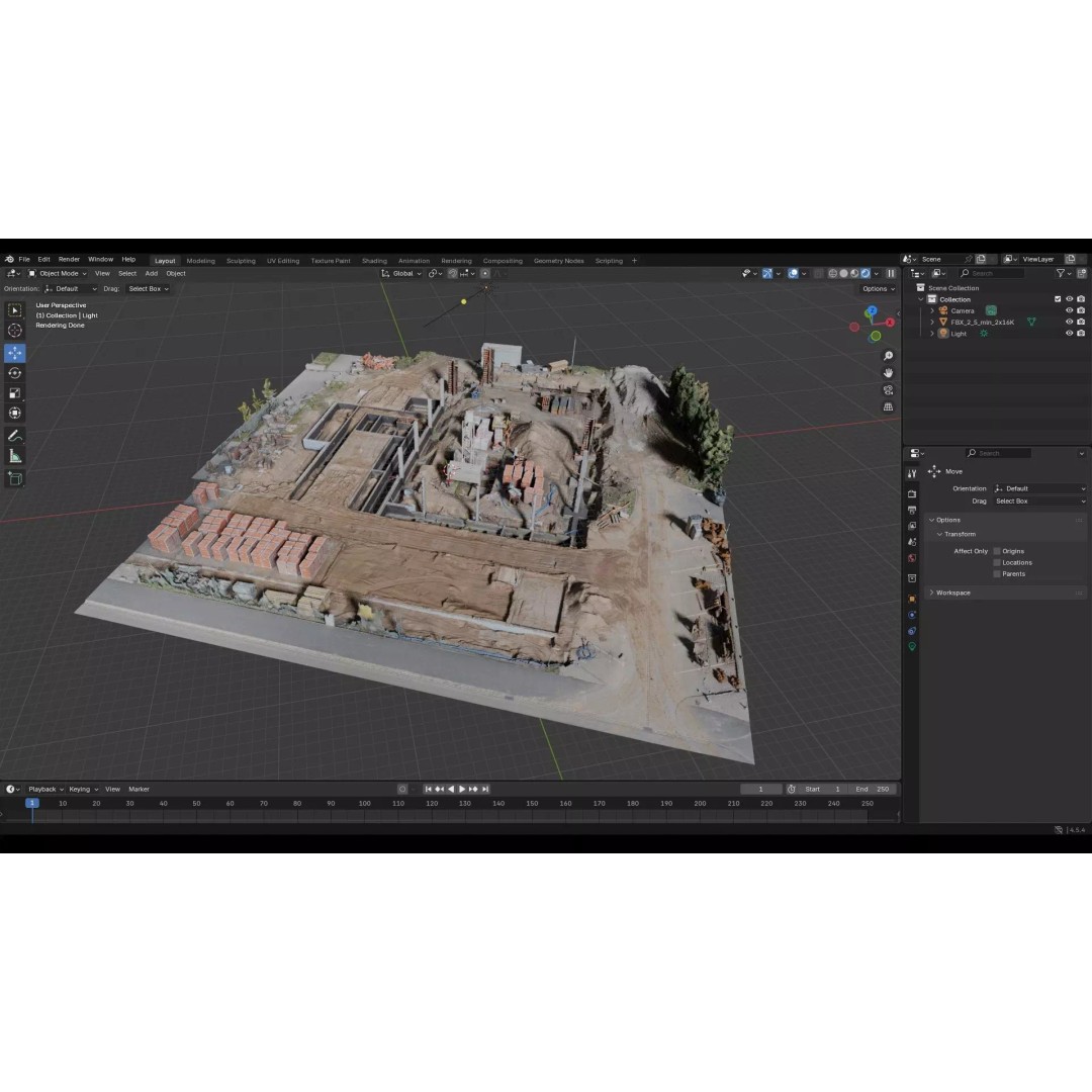 Foundation Footings 3D Model – Photogrammetry High Poly Asset, FBX - View 9