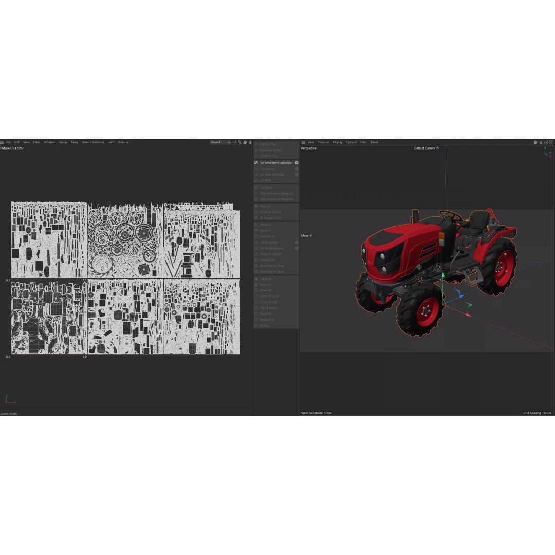 Mahindra Oja 3D Model – Low Poly Industrial Vehicle, FBX, Blender - View 14