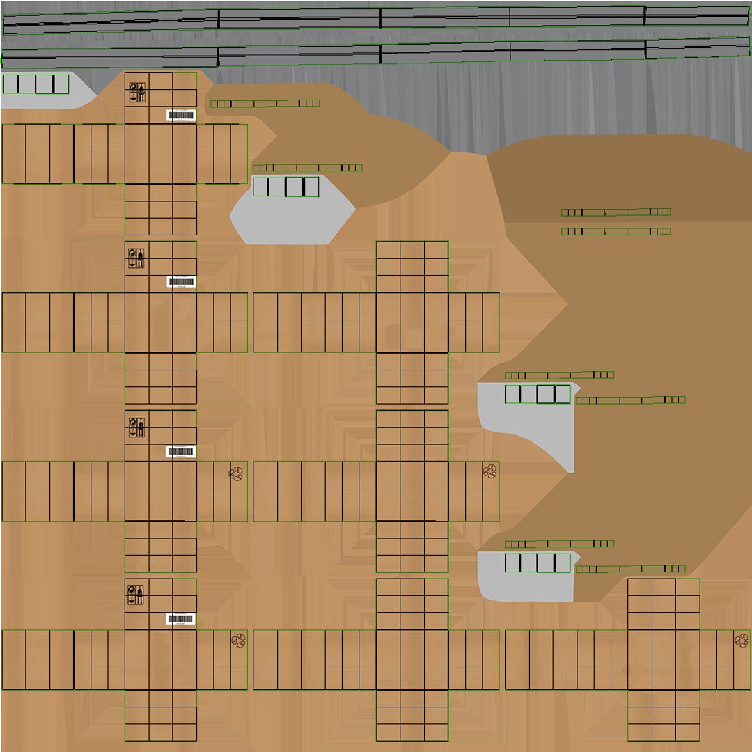 Pallet with Boxes 3D Model – Low Poly Industrial Asset, FBX - View 6