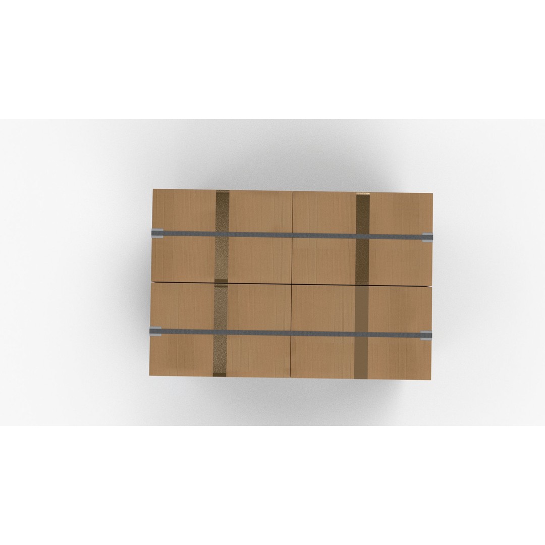 Pallet with Boxes 3D Model – Low Poly Industrial Asset, FBX - View 8