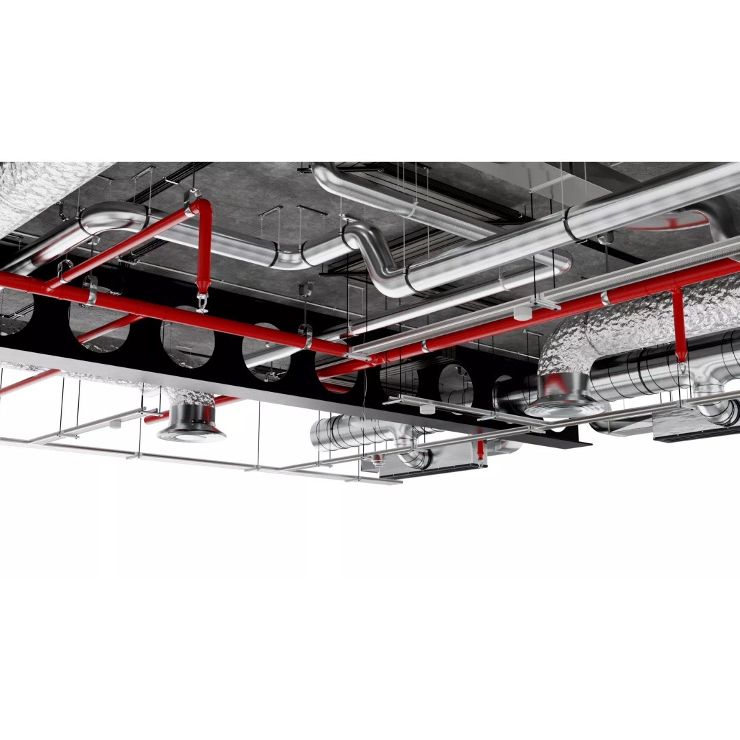 Industrial HVAC Ceiling System 3D Model – Low Poly PBR Asset for Archviz - View 4