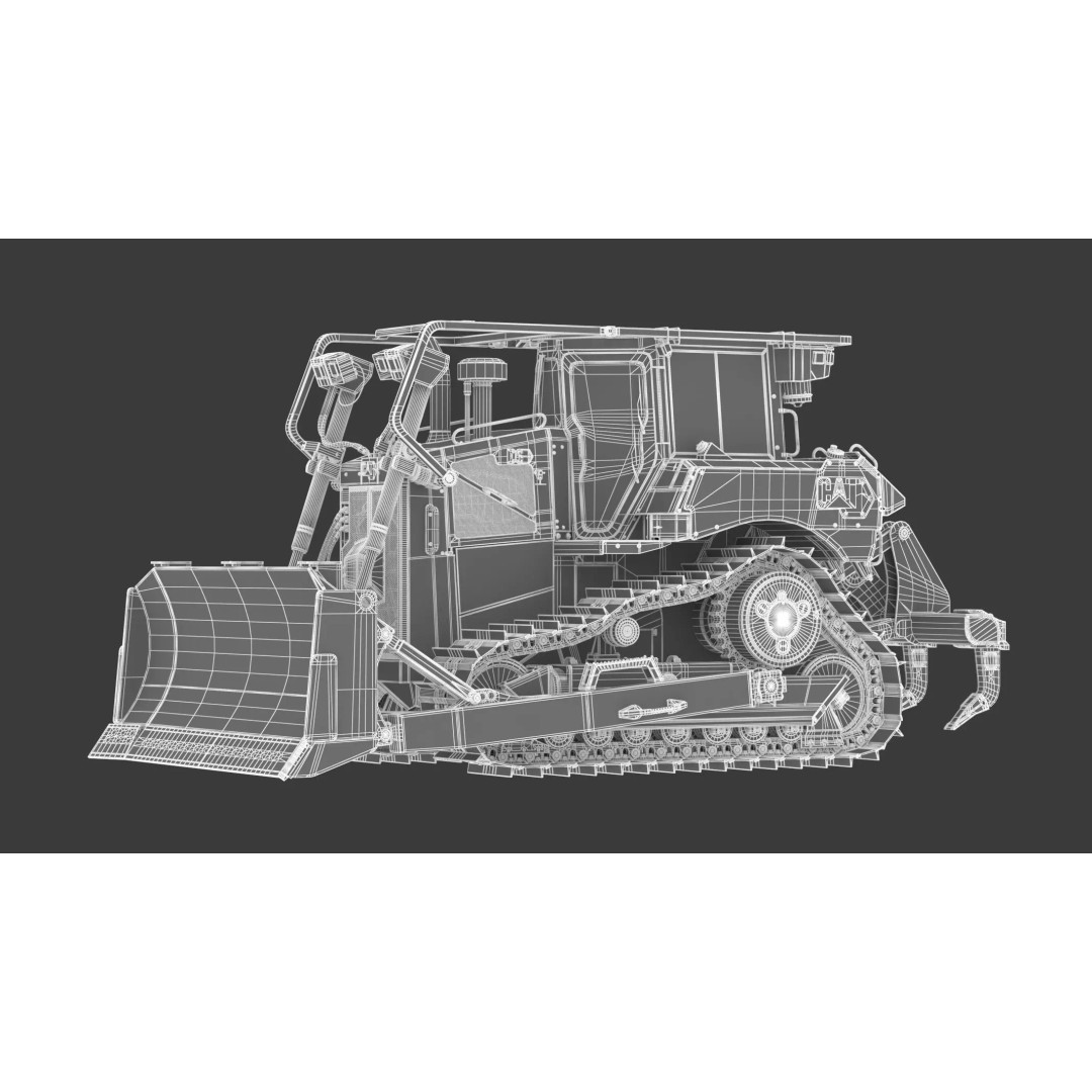 CAT Medium Dozer D6 Tier 4 3D Model – High Poly PBR Asset, FBX, OBJ - View 17
