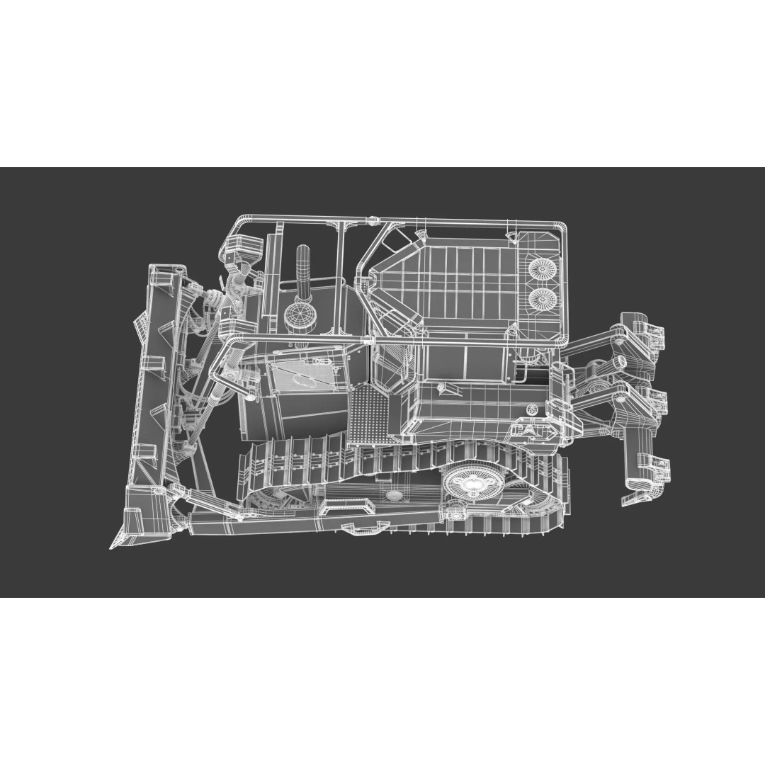 CAT Medium Dozer D6 Tier 4 3D Model – High Poly PBR Asset, FBX, OBJ - View 18