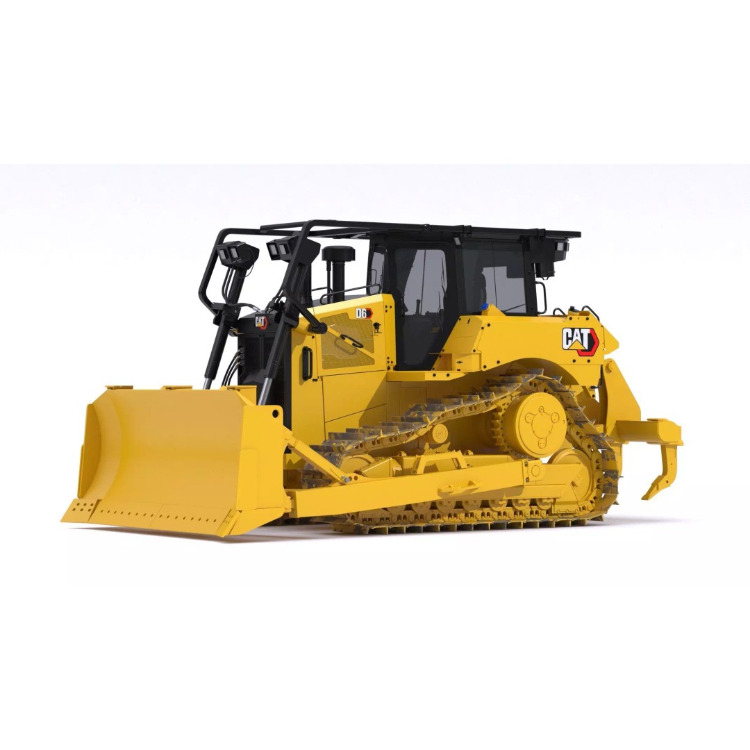 CAT Medium Dozer D6 Tier 4 3D Model – High Poly PBR Asset, FBX, OBJ - View 2