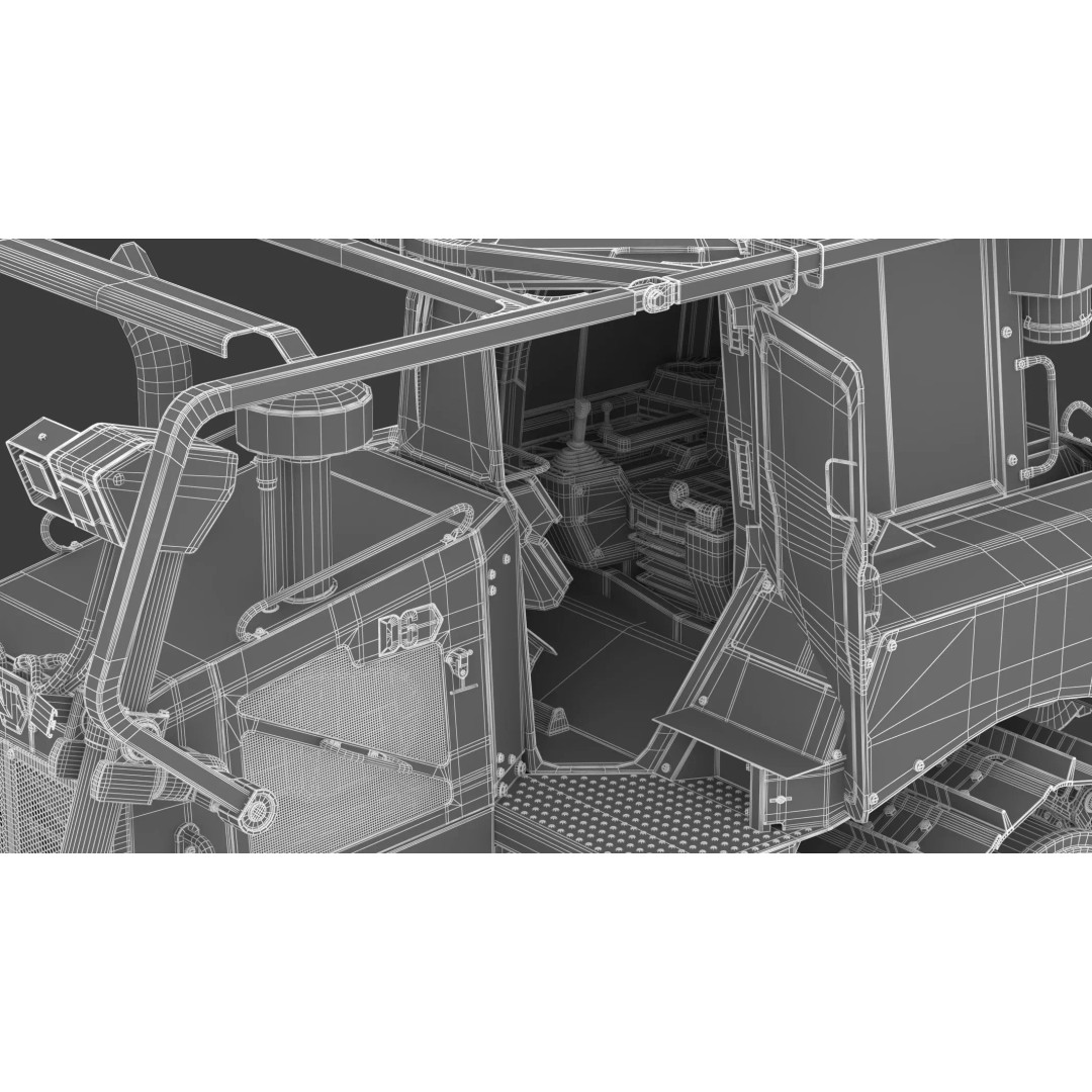 CAT Medium Dozer D6 Tier 4 3D Model – High Poly PBR Asset, FBX, OBJ - View 20