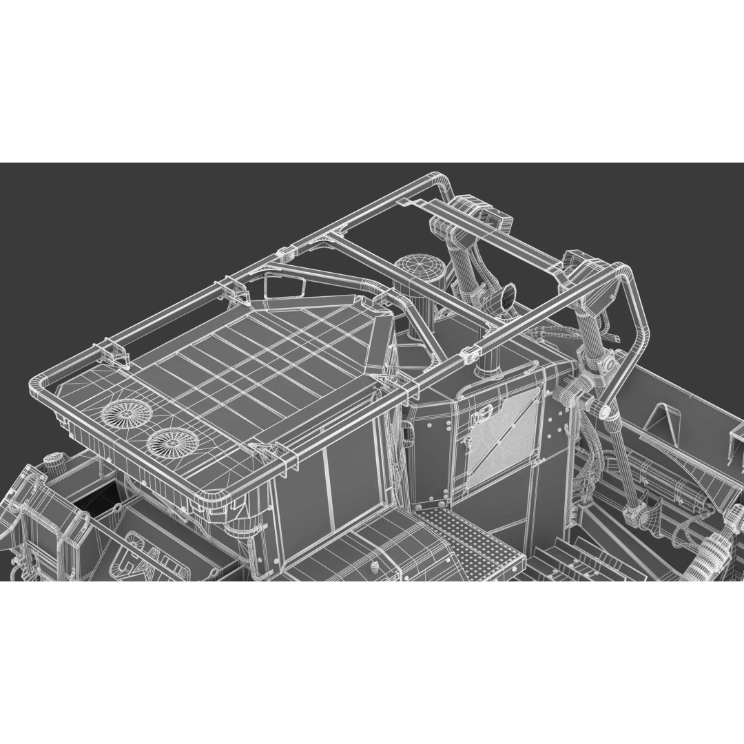 CAT Medium Dozer D6 Tier 4 3D Model – High Poly PBR Asset, FBX, OBJ - View 21