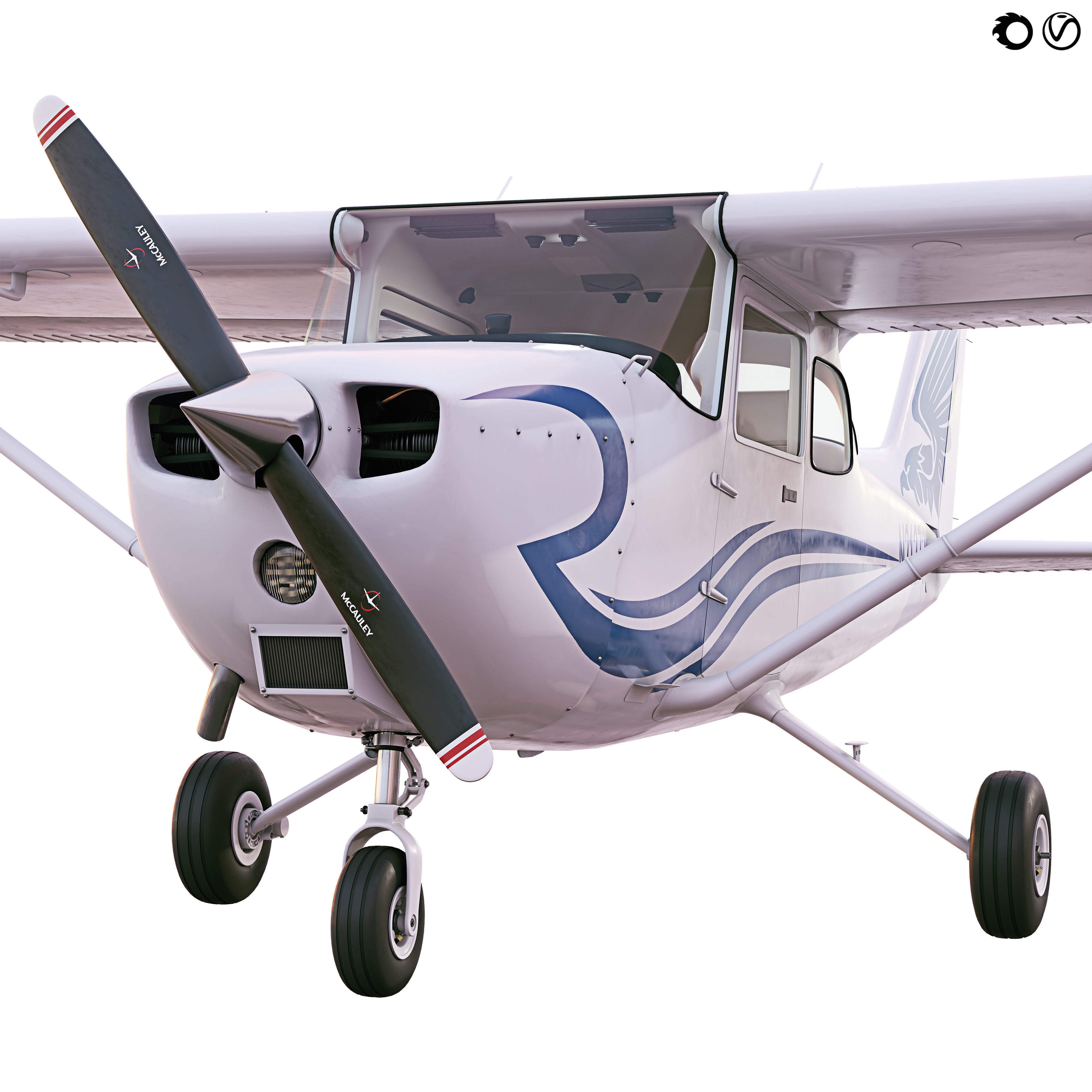 Cessna 172 - Game-Ready 3D Model - View 3