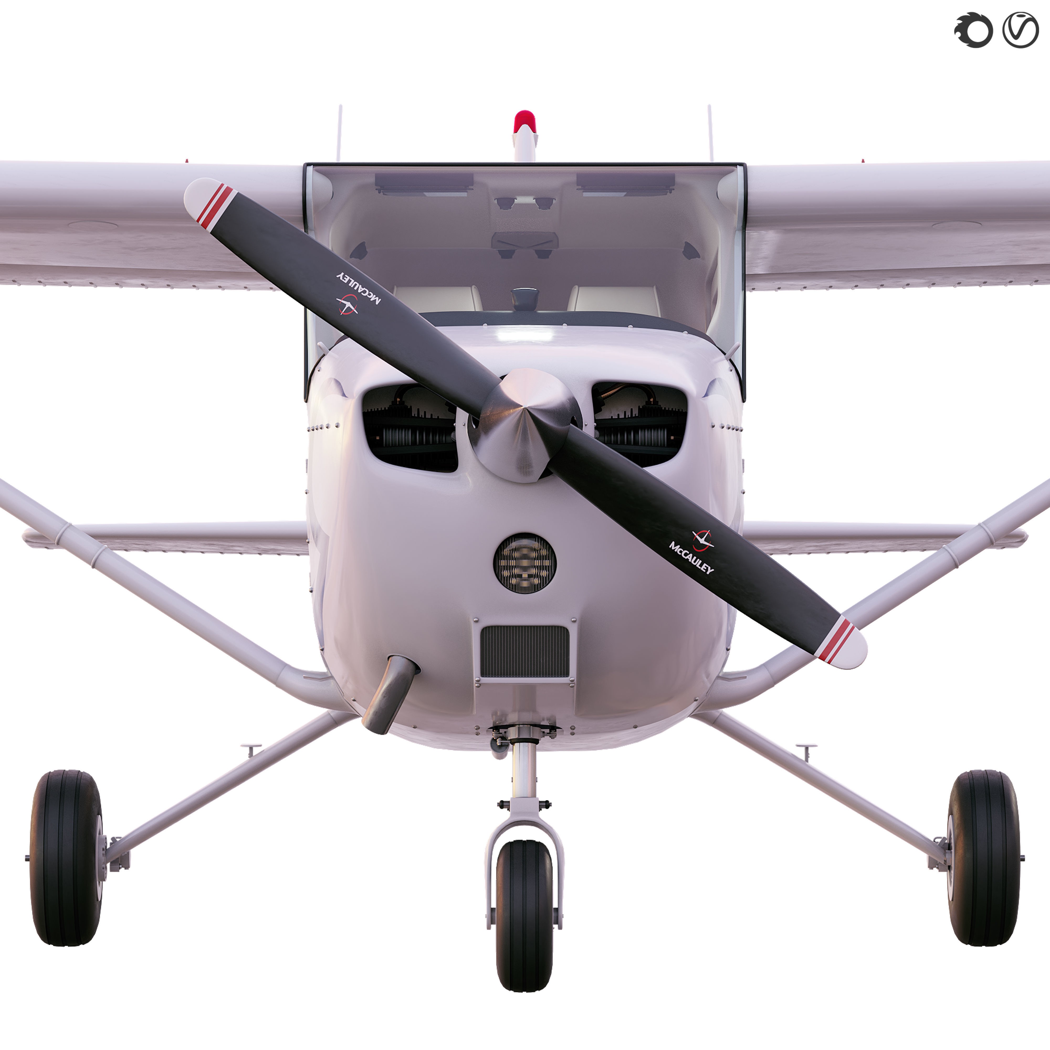 Cessna 172 - Game-Ready 3D Model - View 4