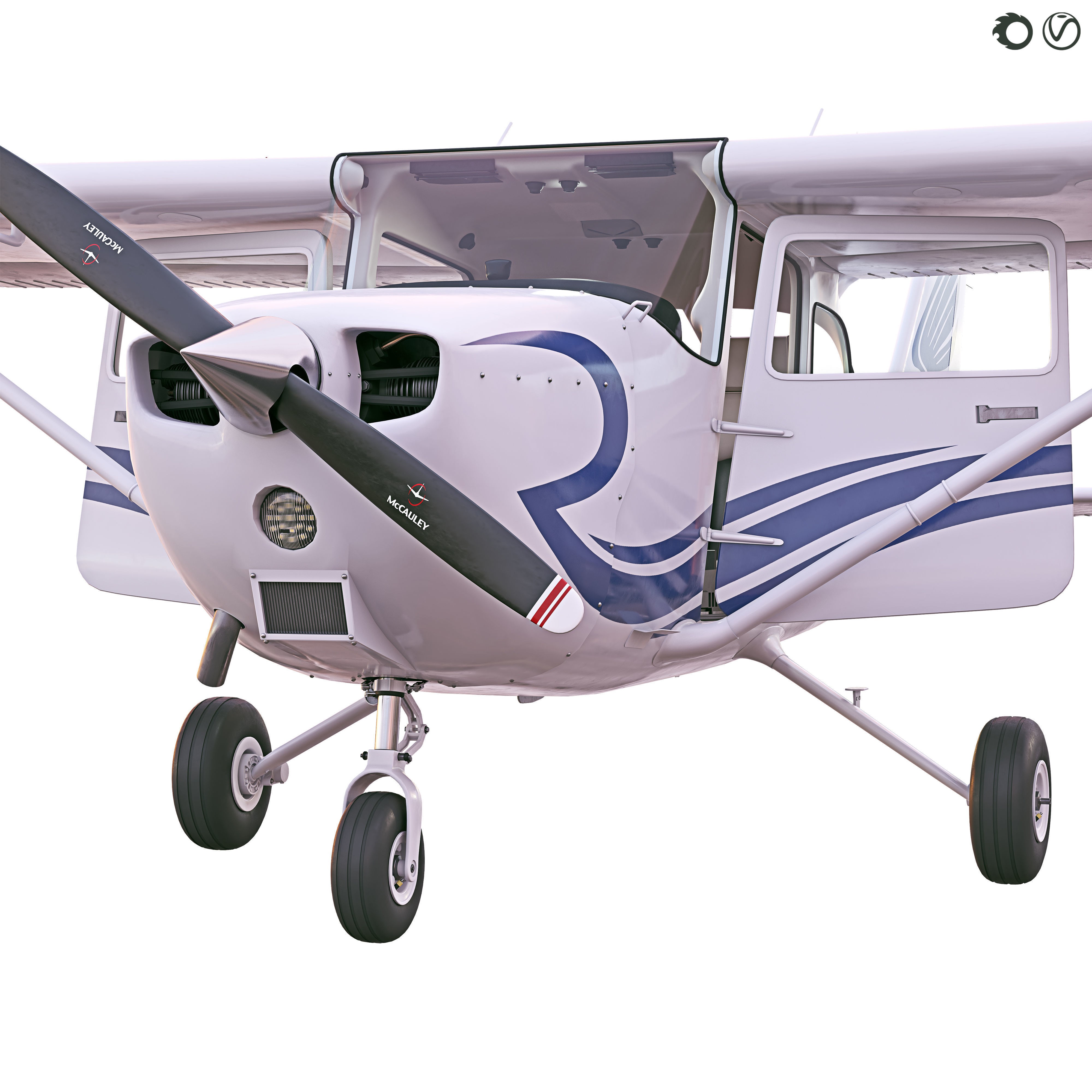 Cessna 172 - Game-Ready 3D Model - View 7