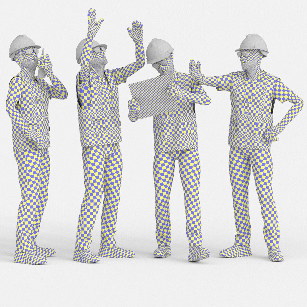 Realistic Construction Worker Outfit 3D Model – Low Poly PPE Set, FBX - View 5