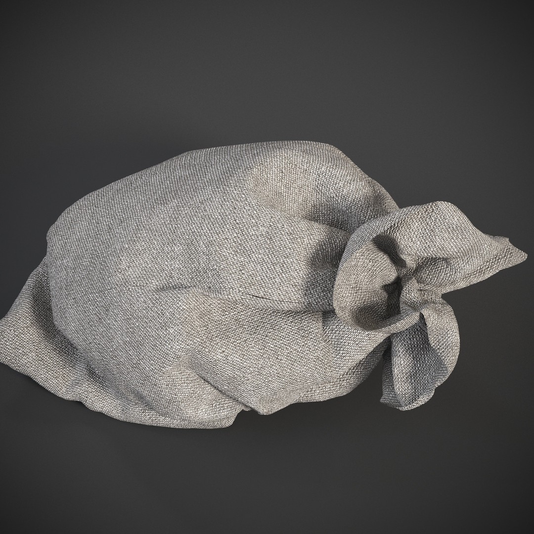 Sack 3D Model – Low Poly Industrial Bag, FBX, PBR Textures - View 11