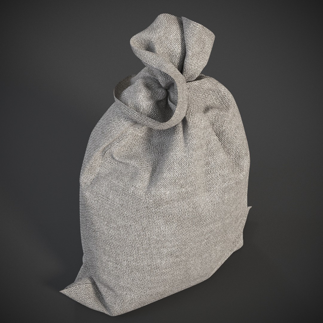 Sack 3D Model – Low Poly Industrial Bag, FBX, PBR Textures - View 4