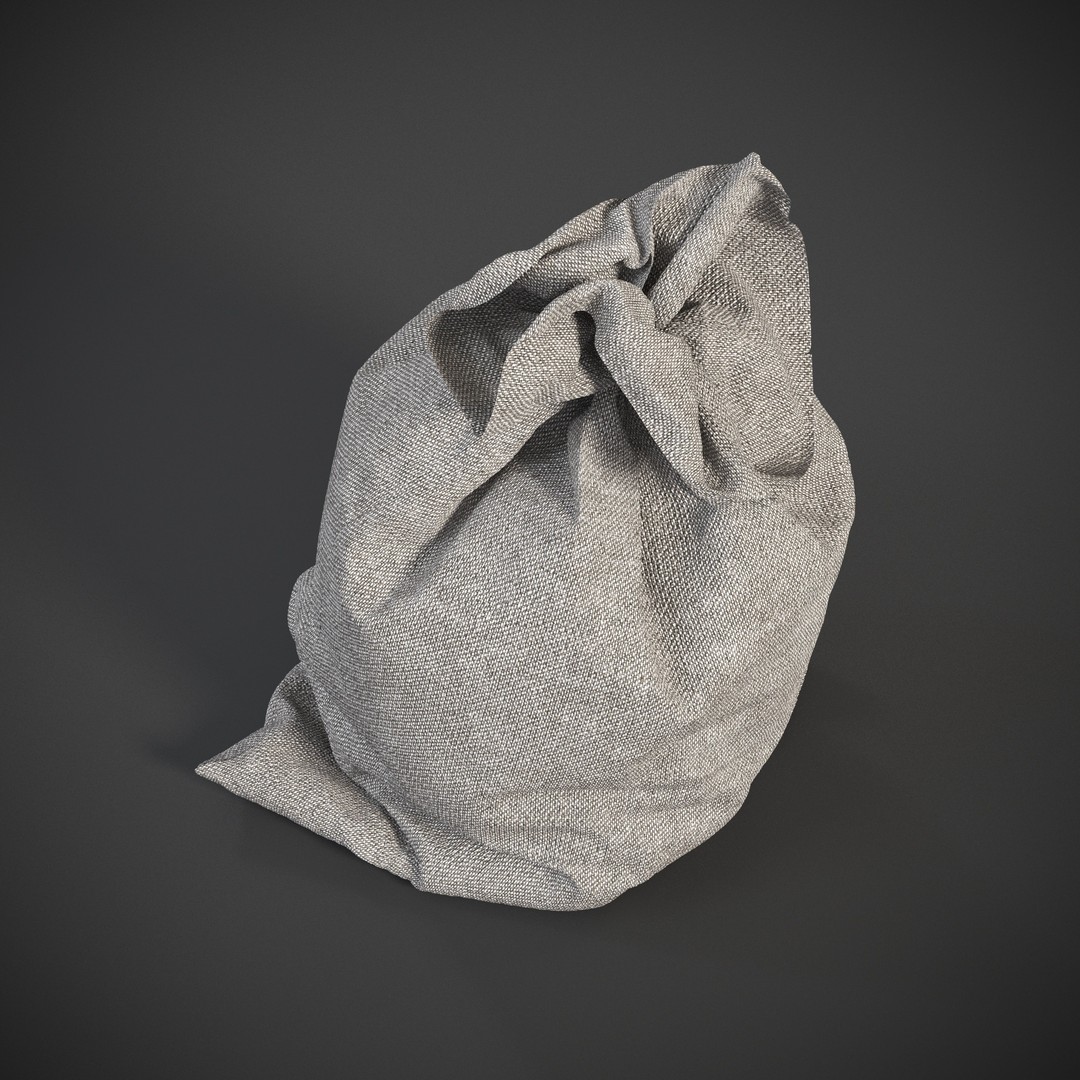 Sack 3D Model – Low Poly Industrial Bag, FBX, PBR Textures - View 6