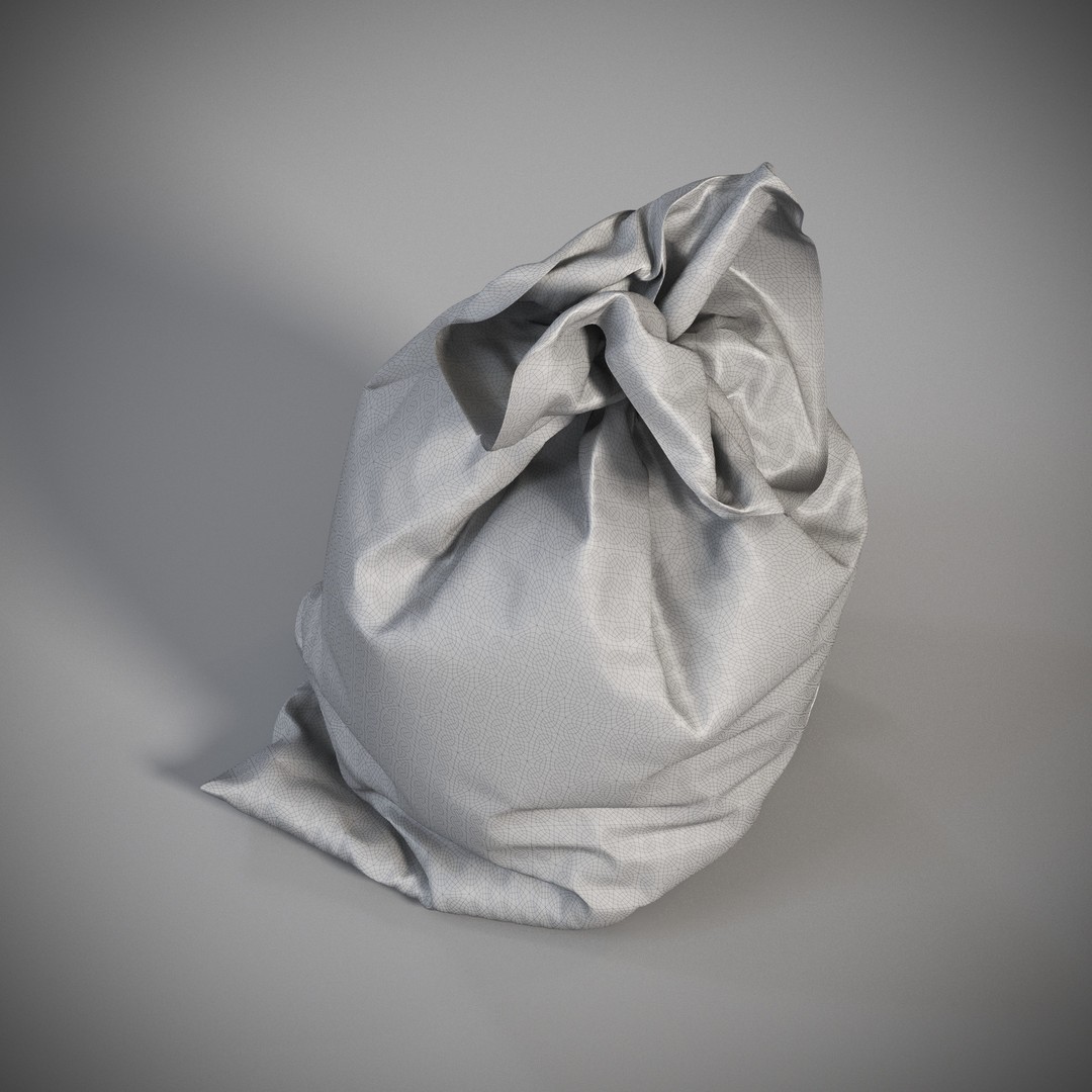 Sack 3D Model – Low Poly Industrial Bag, FBX, PBR Textures - View 7
