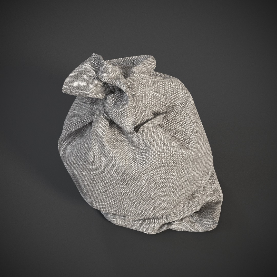 Sack 3D Model – Low Poly Industrial Bag, FBX, PBR Textures - View 8