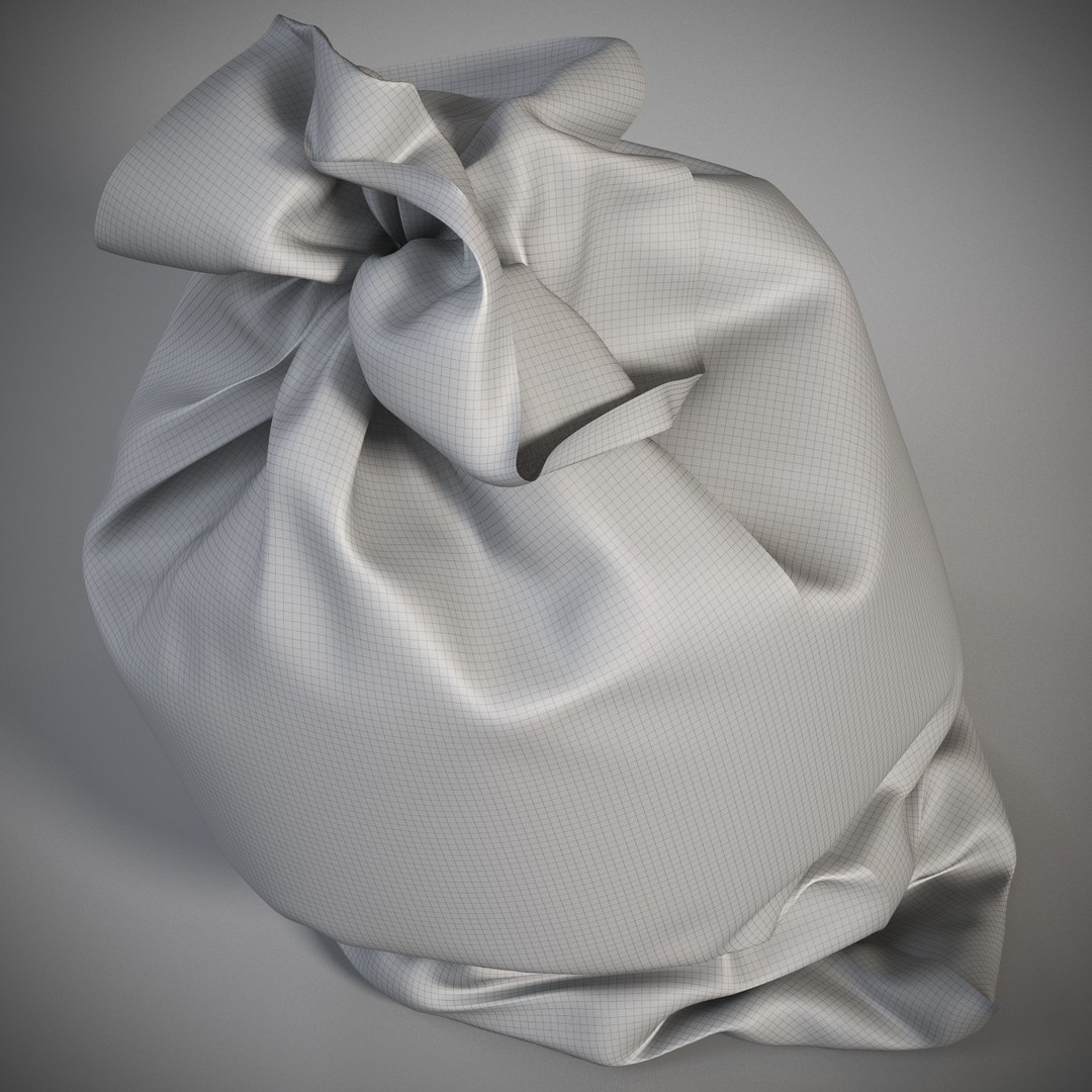 Sack 3D Model – Low Poly Industrial Bag, FBX, PBR Textures - View 9