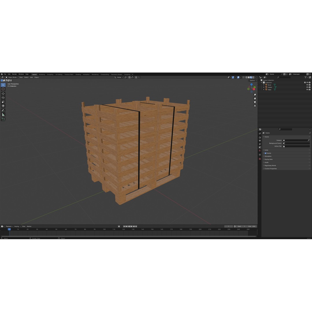 Wooden Fruit Crates 3D Model – PBR Textured, Game Ready, FBX - View 12