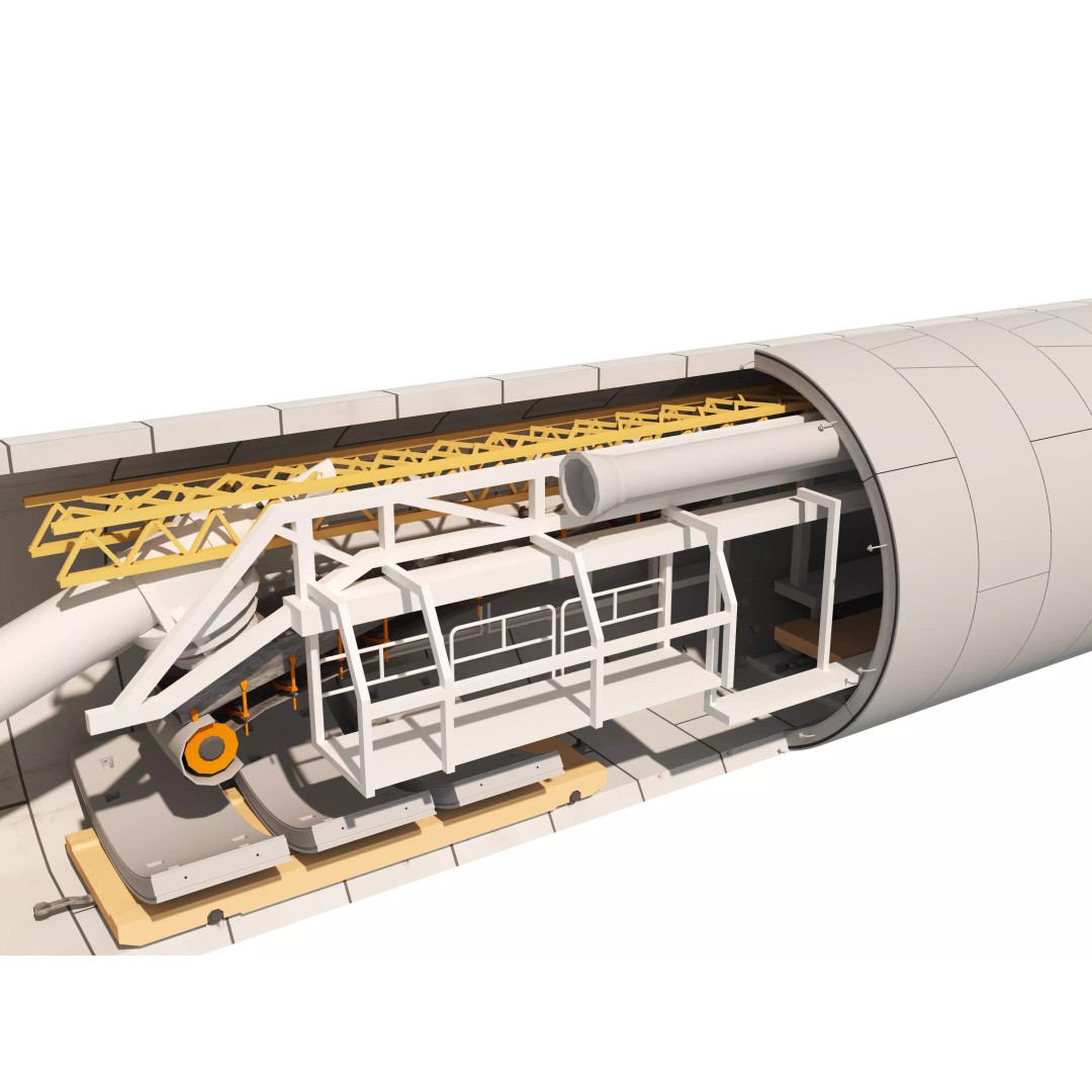 Tunnel Boring Machine 3D Model – Low Poly Industrial Asset, FBX, OBJ - View 7