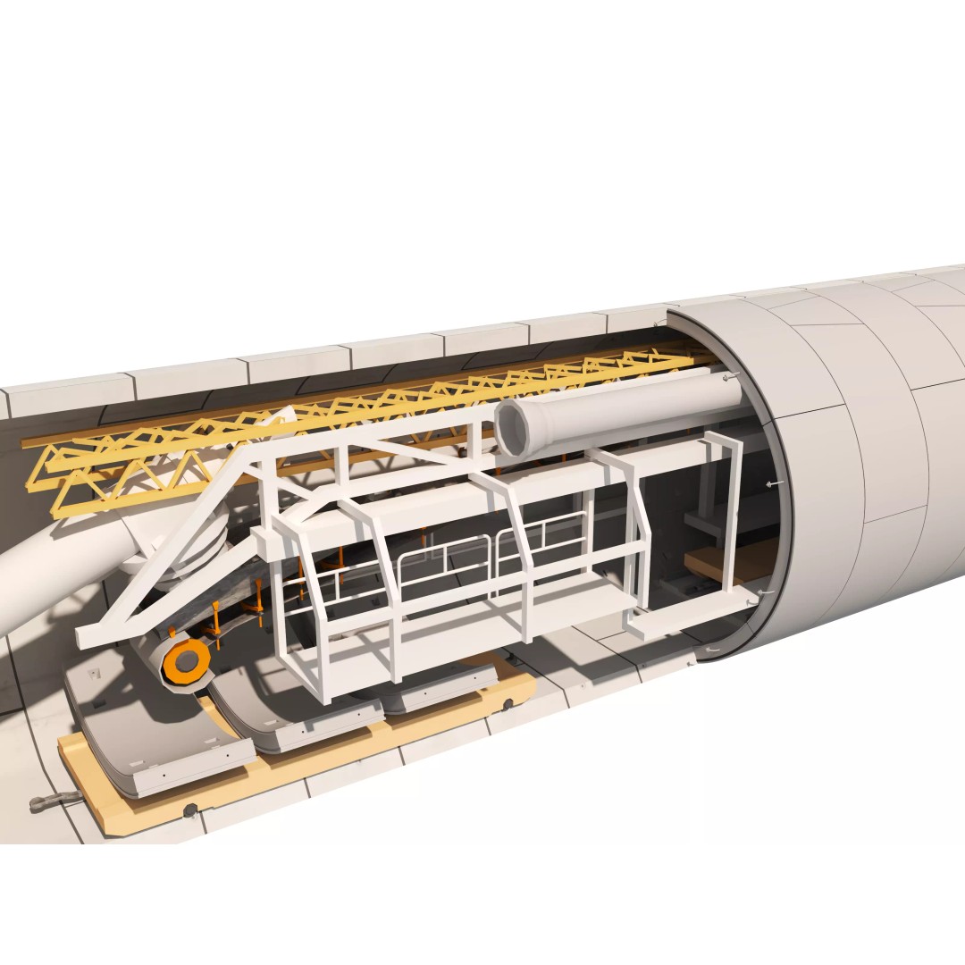 Tunnel Boring Machine 3D Model – Low Poly Industrial Asset, FBX, OBJ - View 8