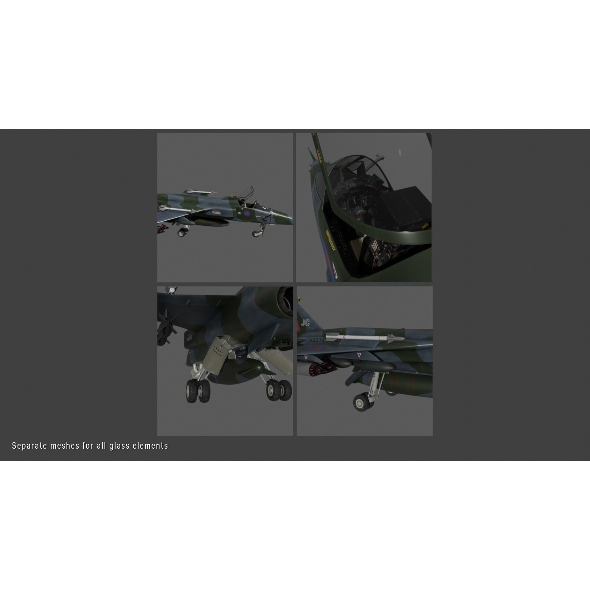 Sepecat Jaguar GR3 - Rigged PBR Game-Ready 3D Model