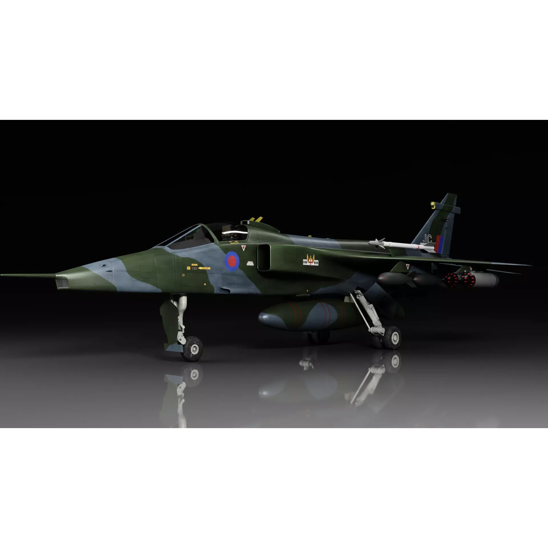 Sepecat Jaguar GR3 - Rigged PBR Game-Ready 3D Model - View 2