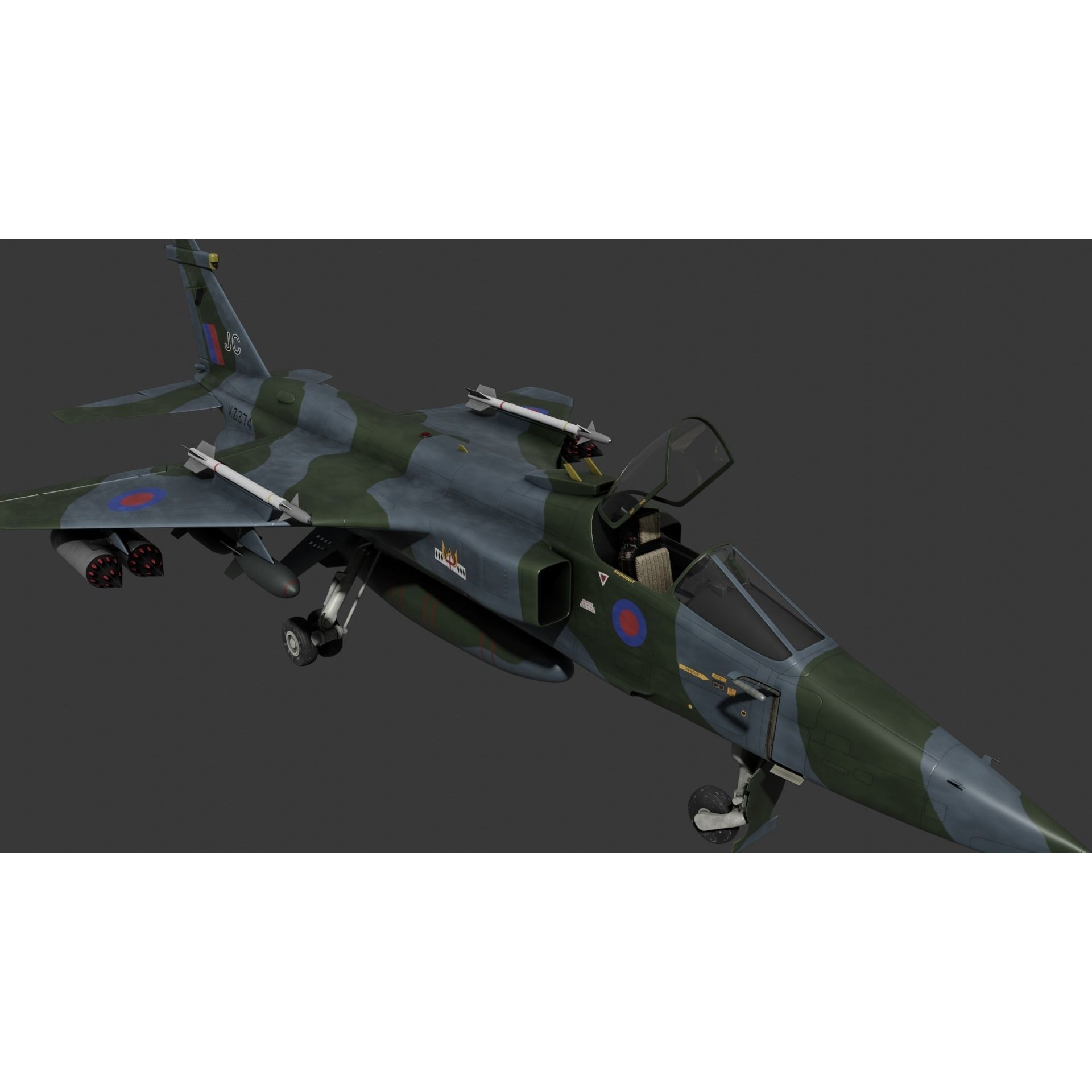 Sepecat Jaguar GR3 - Rigged PBR Game-Ready 3D Model - View 7