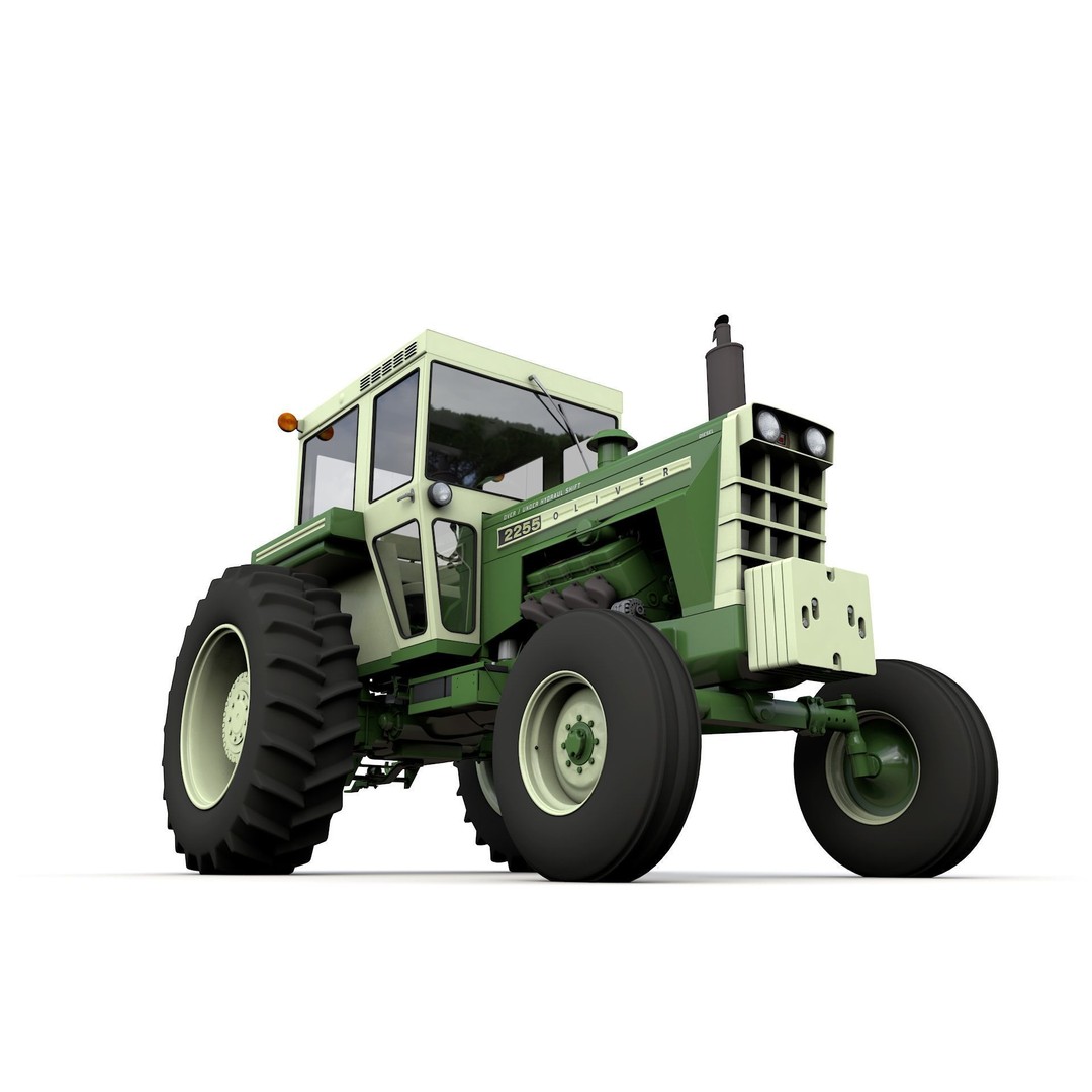 Oliver 2255 2WD Tractor 3D Model – High Detail Vintage Farm Asset, FBX - View 11