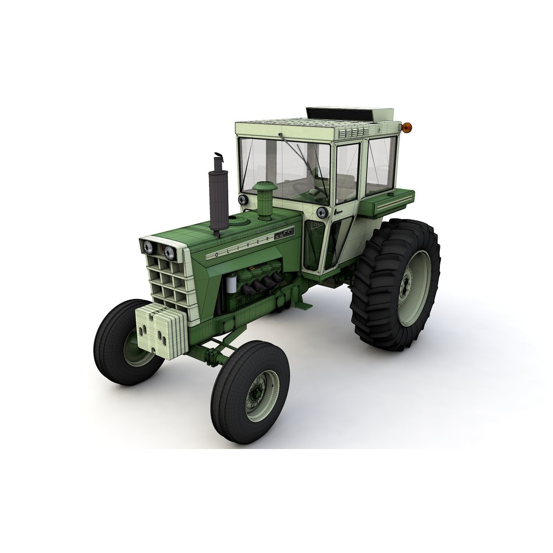 Oliver 2255 2WD Tractor 3D Model – High Detail Vintage Farm Asset, FBX - View 14