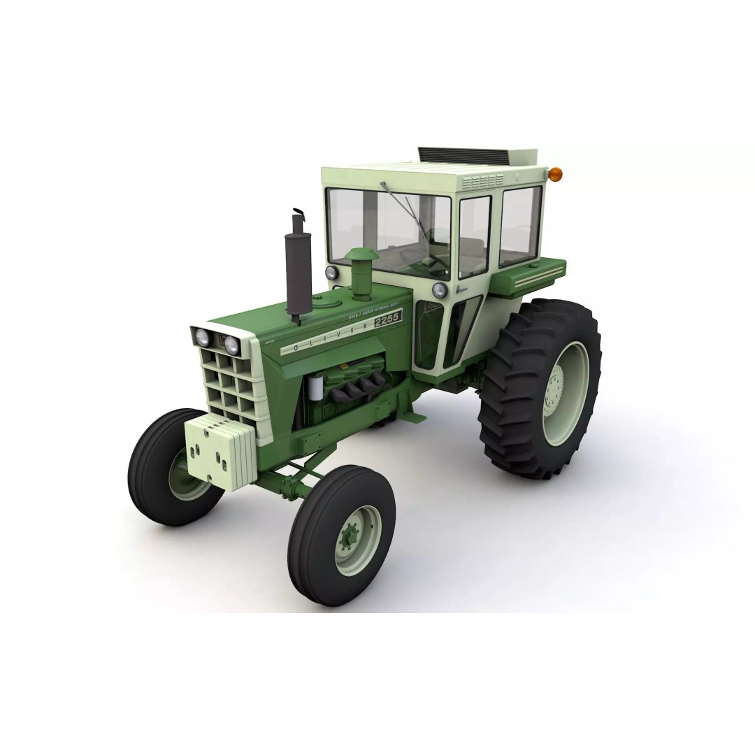 Oliver 2255 2WD Tractor 3D Model – High Detail Vintage Farm Asset, FBX - View 2