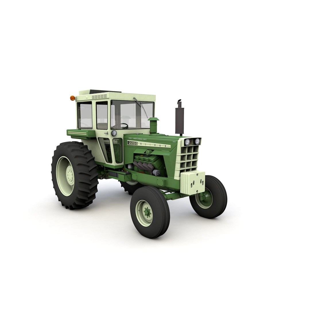 Oliver 2255 2WD Tractor 3D Model – High Detail Vintage Farm Asset, FBX - View 4