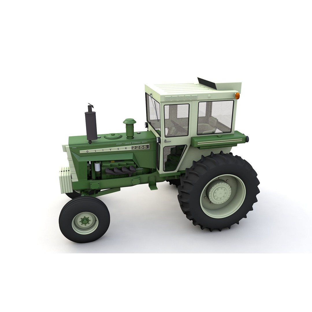 Oliver 2255 2WD Tractor 3D Model – High Detail Vintage Farm Asset, FBX - View 5