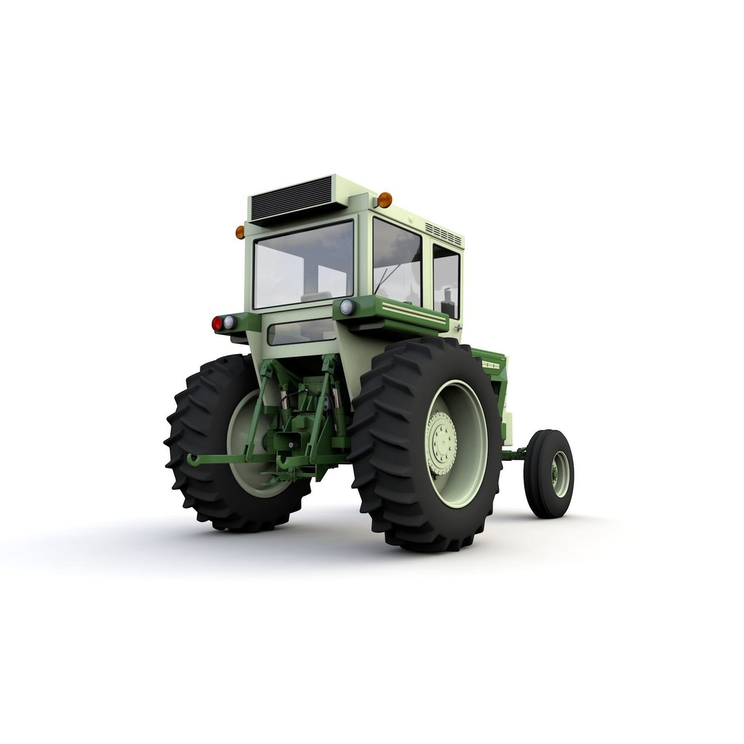 Oliver 2255 2WD Tractor 3D Model – High Detail Vintage Farm Asset, FBX - View 6