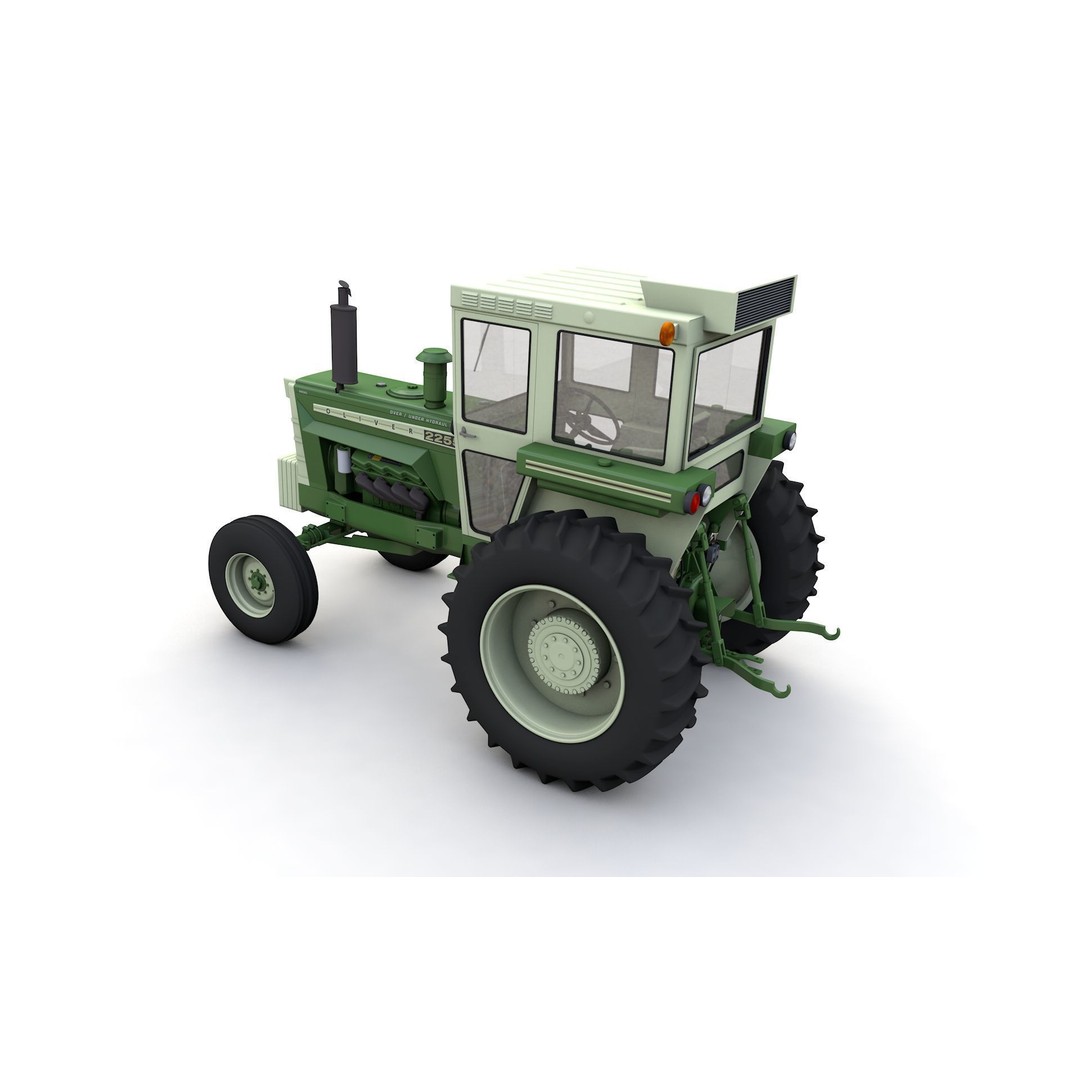 Oliver 2255 2WD Tractor 3D Model – High Detail Vintage Farm Asset, FBX - View 7