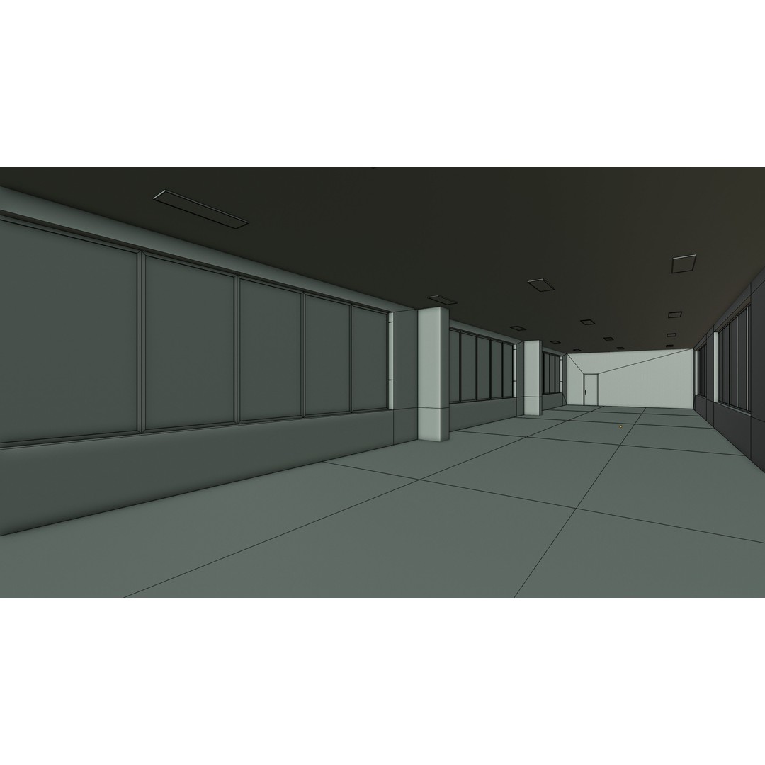 Airplane Hangar 3D Model – Low Poly Interior Scene, FBX, OBJ