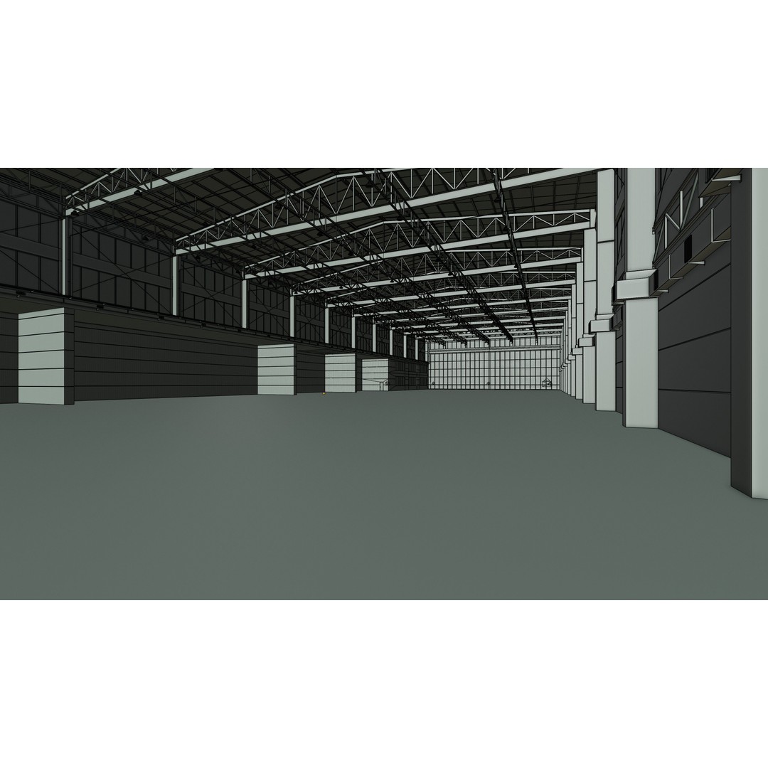 Airplane Hangar 3D Model – Low Poly Interior Scene, FBX, OBJ - View 17