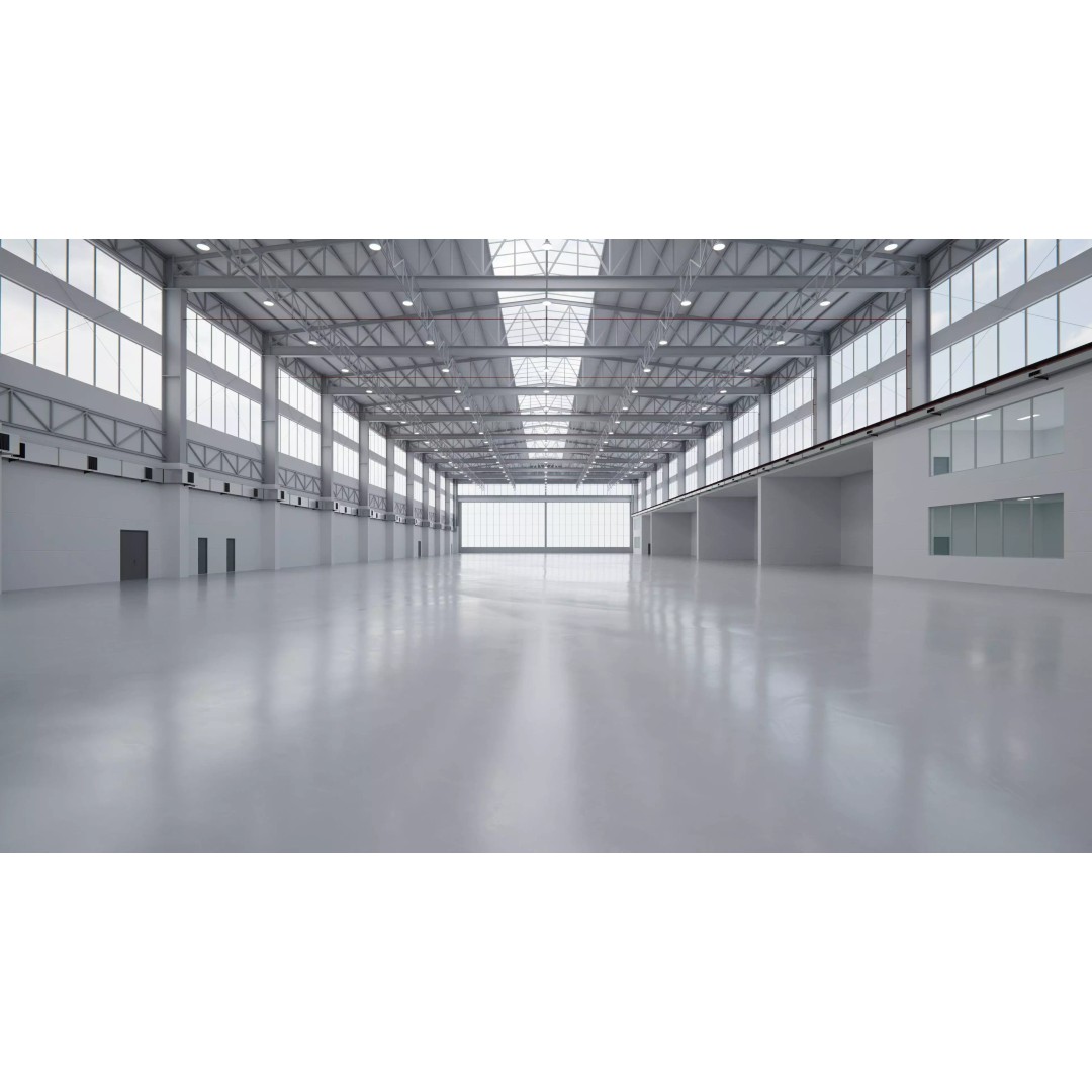Airplane Hangar 3D Model – Low Poly Interior Scene, FBX, OBJ - View 2