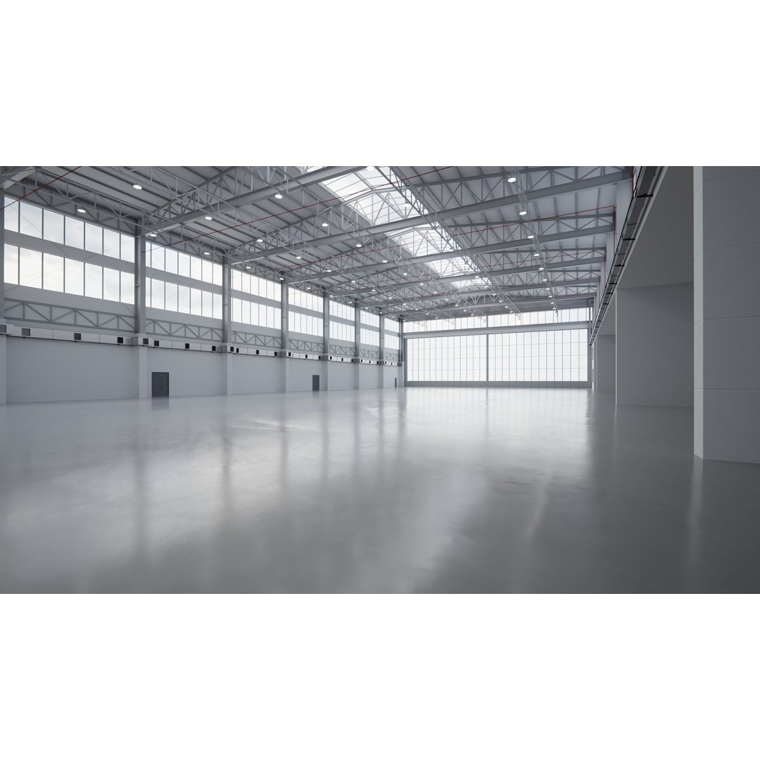 Airplane Hangar 3D Model – Low Poly Interior Scene, FBX, OBJ - View 4