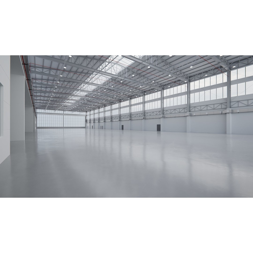 Airplane Hangar 3D Model – Low Poly Interior Scene, FBX, OBJ - View 5