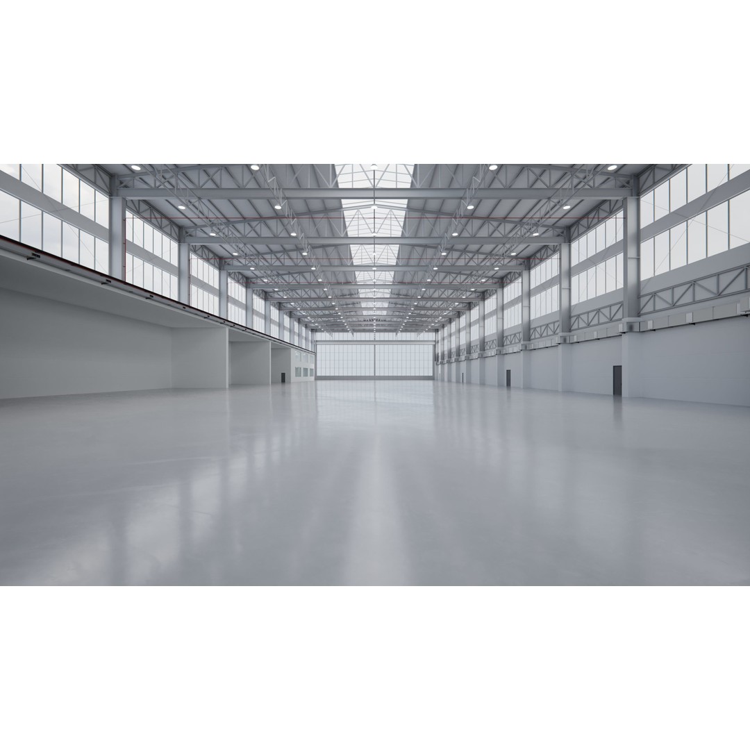 Airplane Hangar 3D Model – Low Poly Interior Scene, FBX, OBJ - View 6