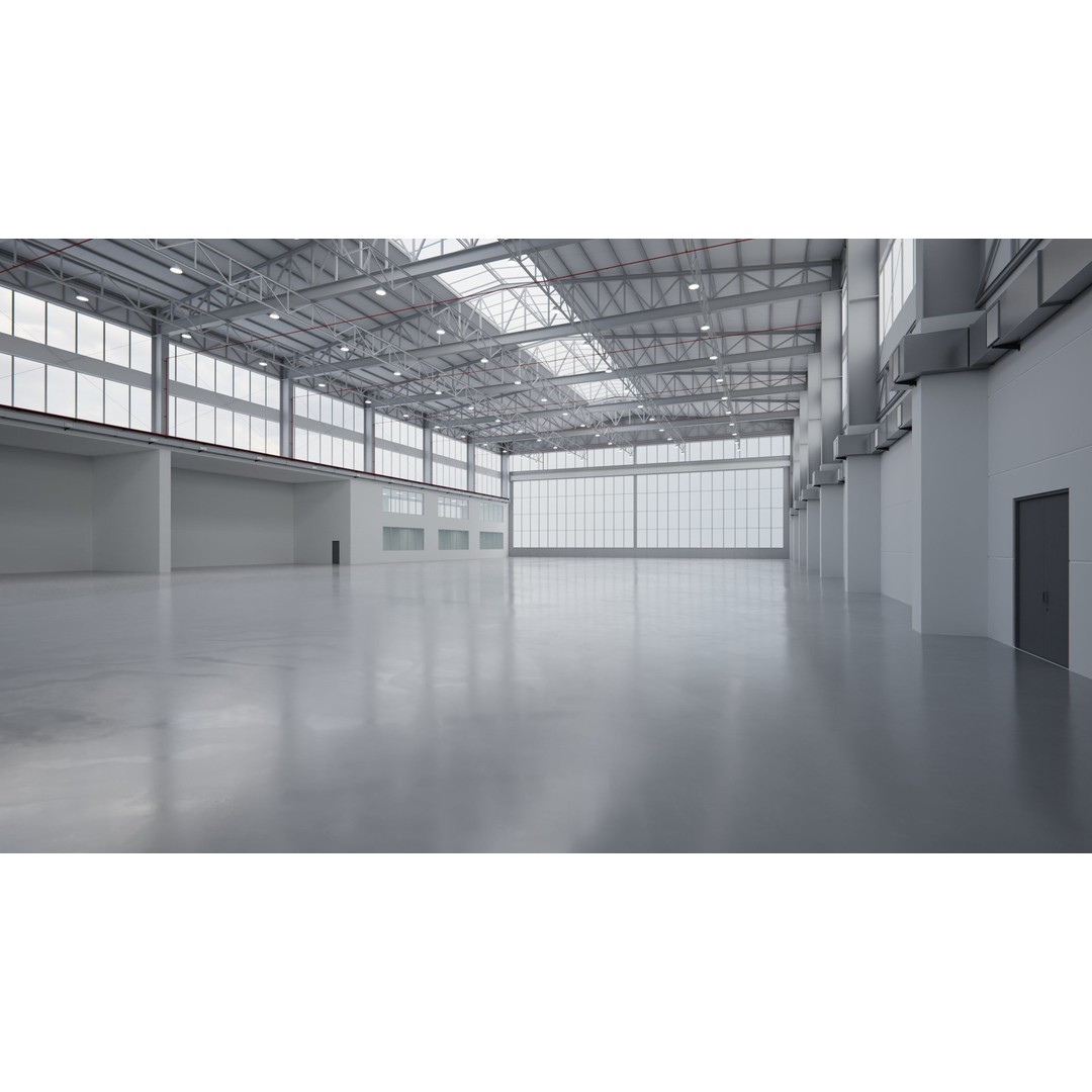 Airplane Hangar 3D Model – Low Poly Interior Scene, FBX, OBJ - View 8