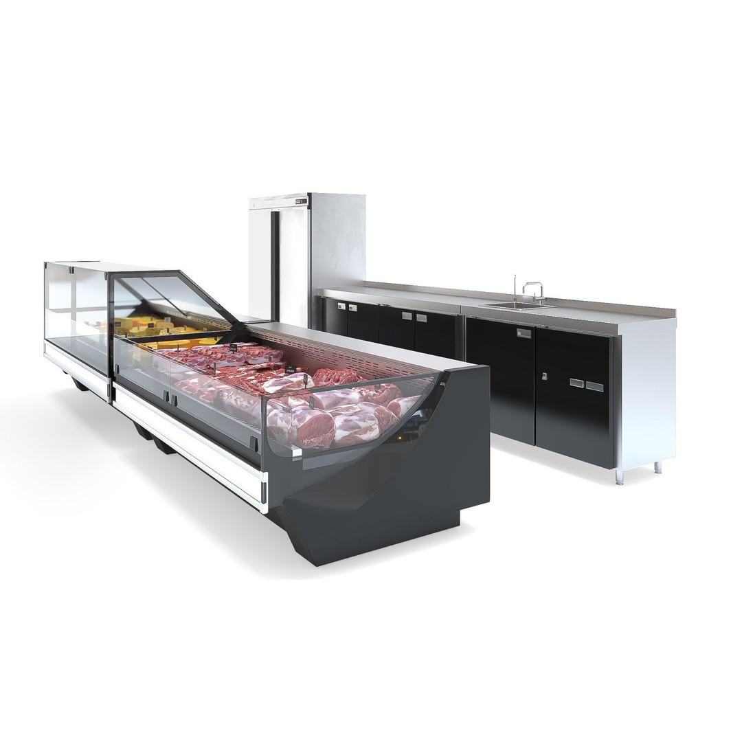 Grocery Store Showcases 3D Model – Supermarket Display Set, FBX, OBJ - View 5