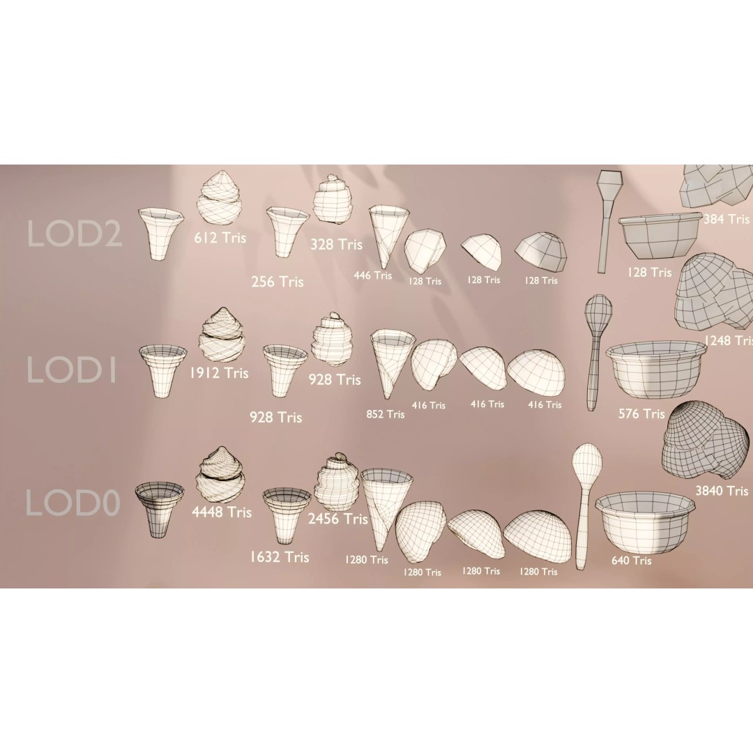 Modular Ice Cream Pack 3D Model – Low Poly Game Ready, FBX - View 17