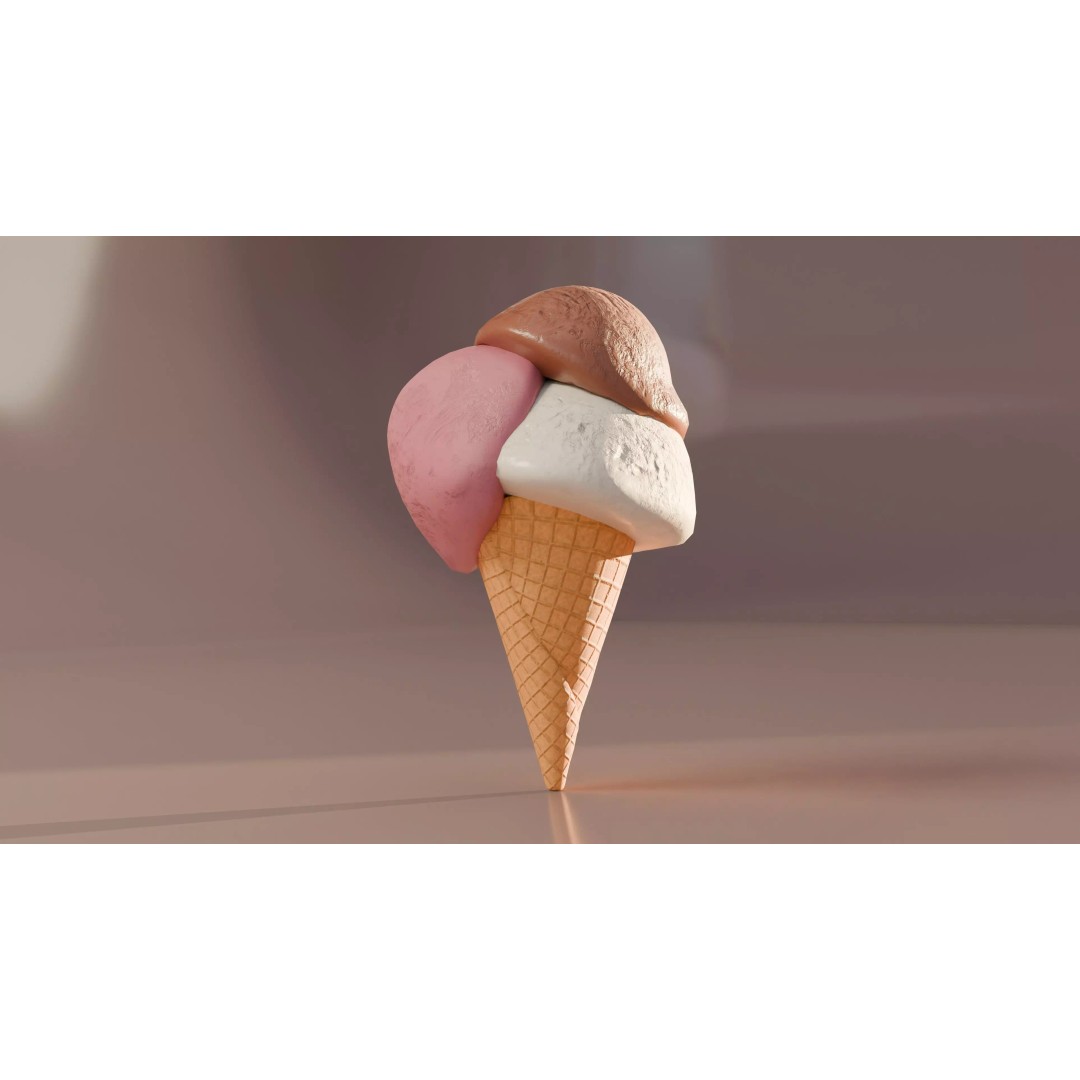 Modular Ice Cream Pack 3D Model – Low Poly Game Ready, FBX - View 4