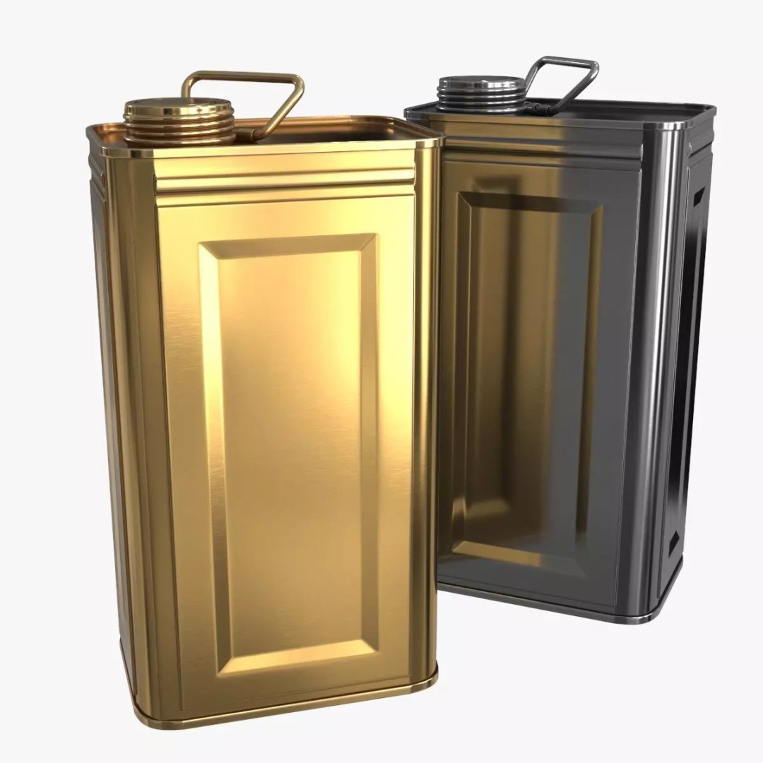 Oil Can 3D Model – Low Poly PBR Textured Asset, FBX - View 2