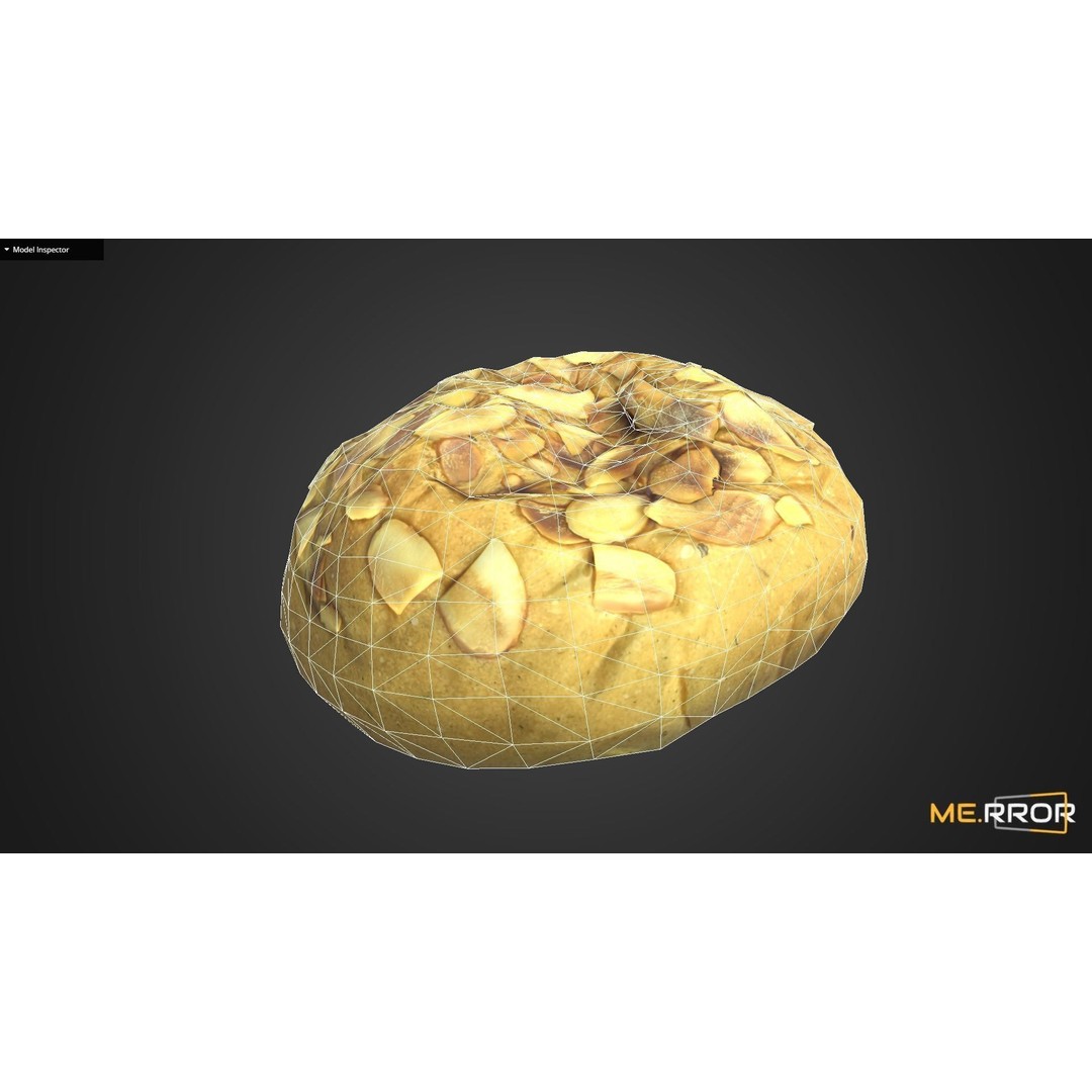 Almond Bread 3D Model – Low Poly Game-Ready Asset, FBX & OBJ - View 11