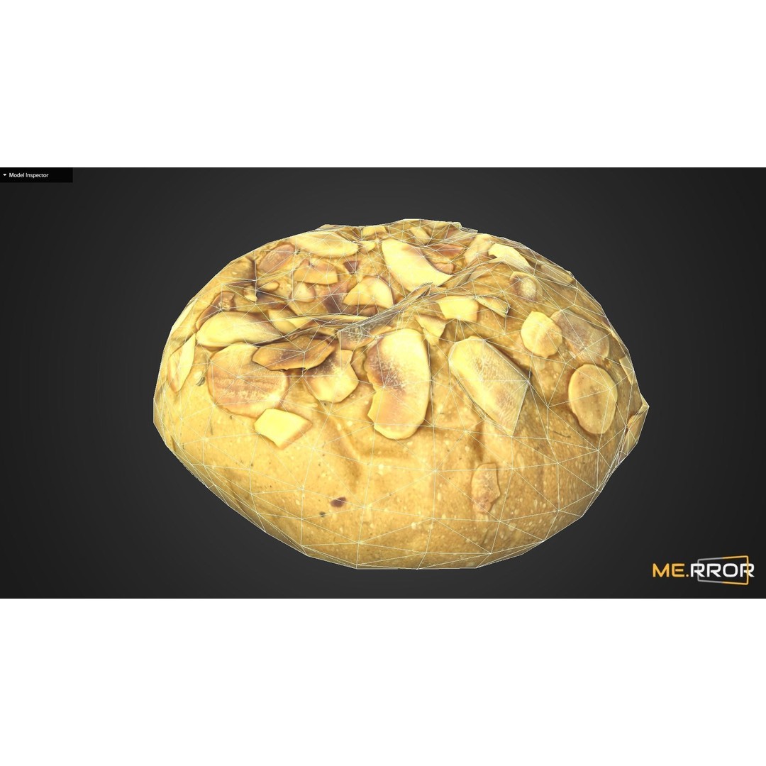 Almond Bread 3D Model – Low Poly Game-Ready Asset, FBX & OBJ - View 13