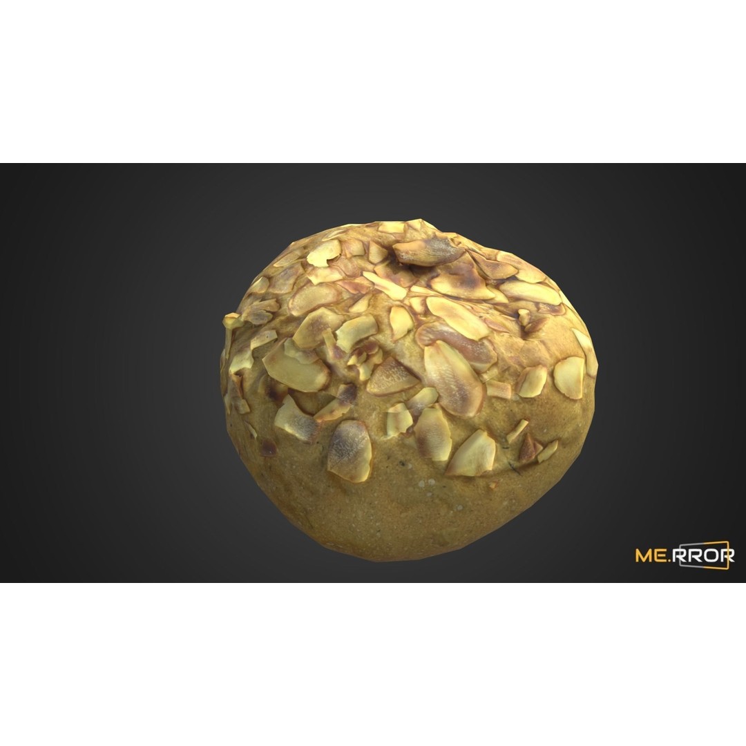 Almond Bread 3D Model – Low Poly Game-Ready Asset, FBX & OBJ - View 3